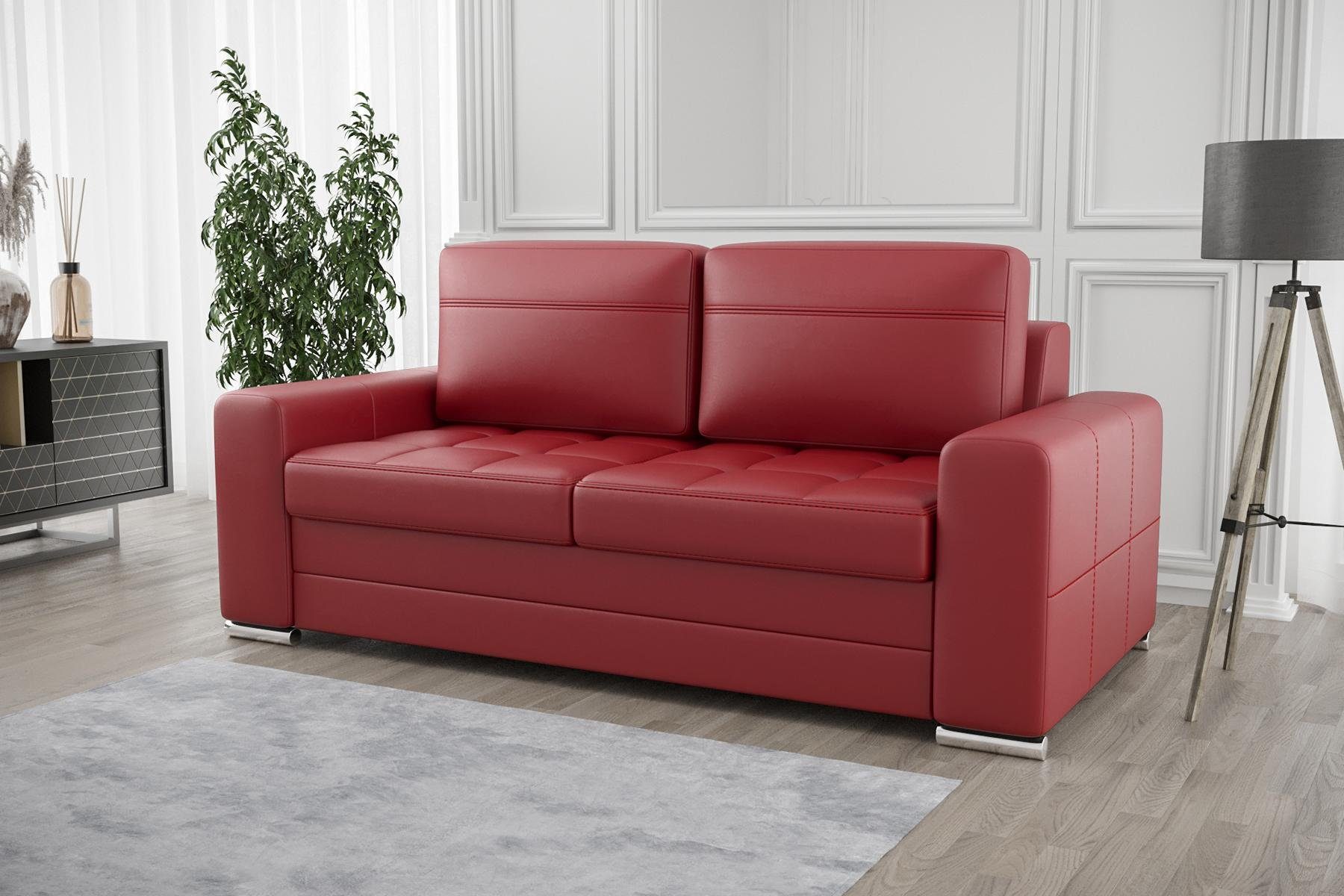 JVmoebel Sofa Design Polster Modern 100% Textil Stoff Modern Zweisitzer, Made in Europe Rot