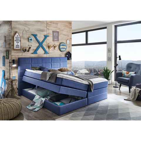 ATLANTIC home collection Boxspringbett Dakota, mit Bettkasten und Topper