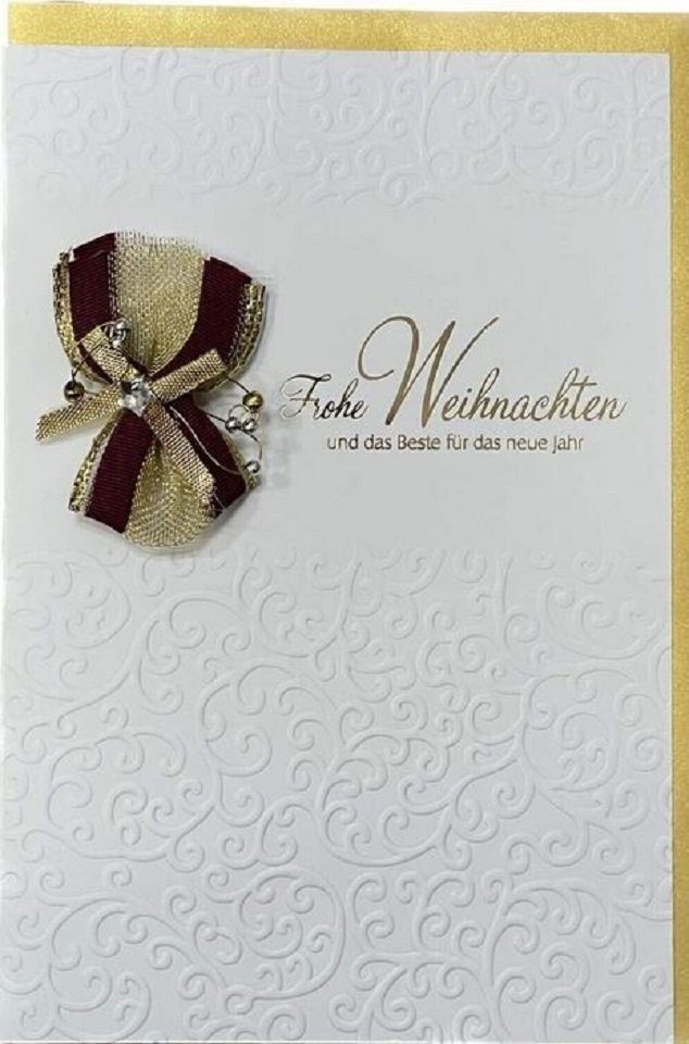 HOME FASHION Weihnachtskarte Weihnachtskarte, Grußkarte "Goldene Weihnacht", inklusive Umschlag