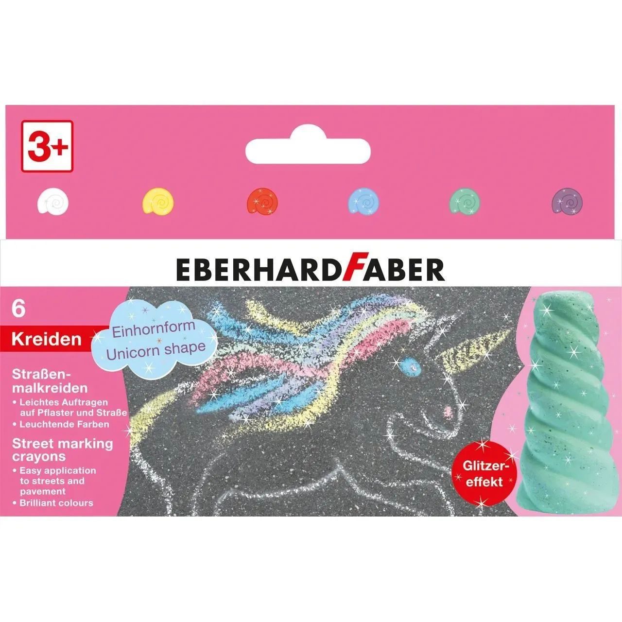 Eberhard Faber Malkreide Eberhard Faber Straßenmalkreide Einhorn 6er Kartonetui
