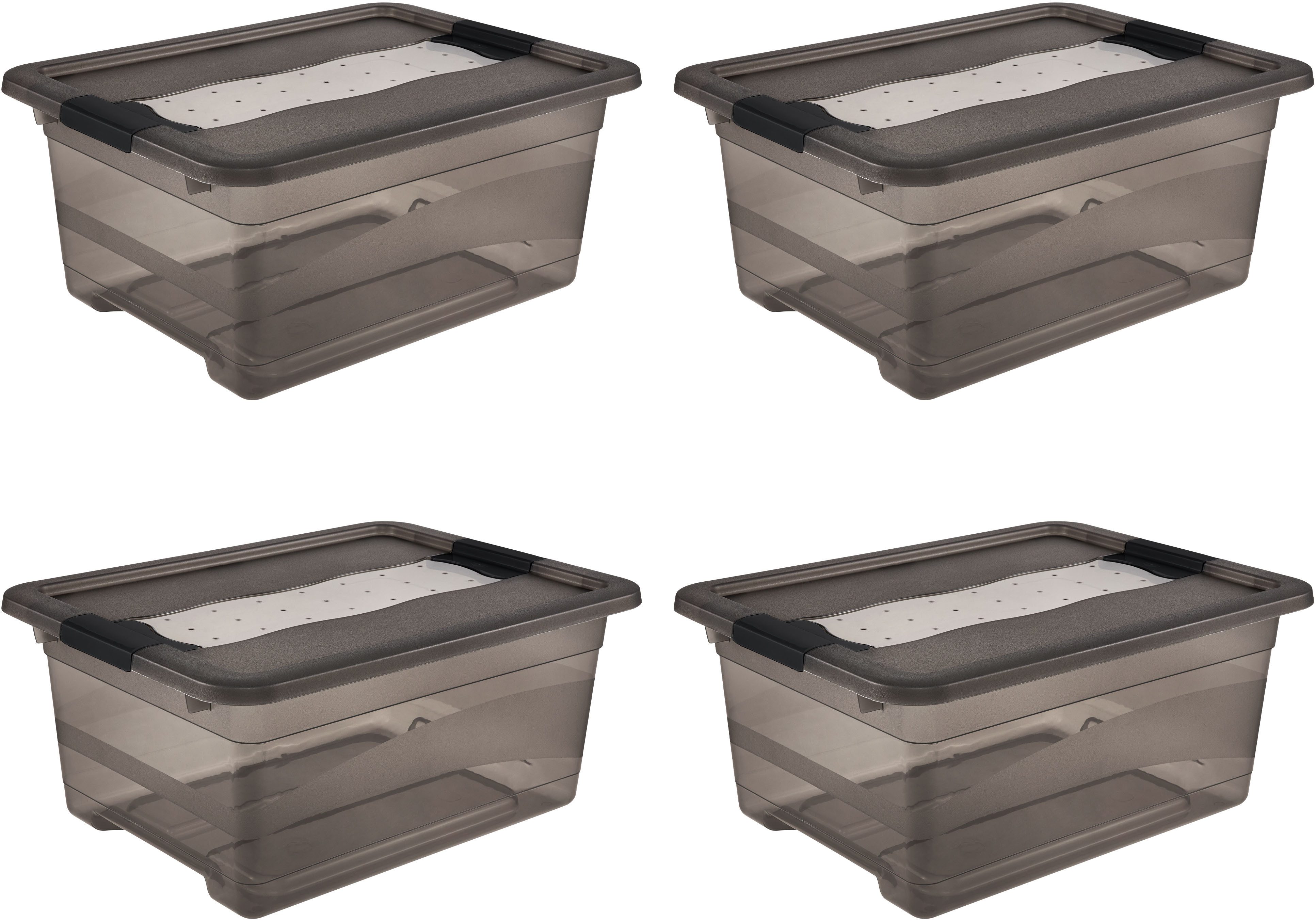 Aufbewahrungsbox Cornelia, 4er Set, 12 L, 39,5 x 29,5 x 17,5 cm