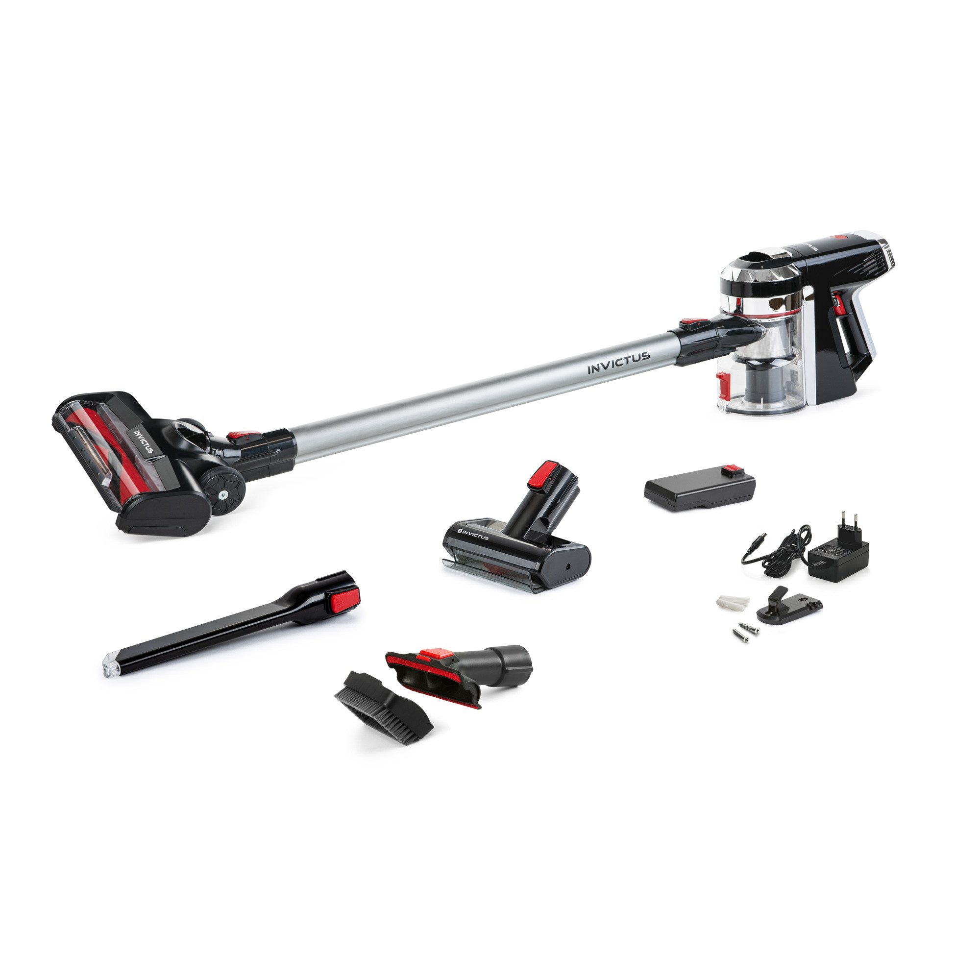 Genius Akku-Hand-und Stielstaubsauger Genius Invictus X9 Set 14-teilig Akku-Staubsauger - Akkusauger, 380,00 W, beutellos, 14 Teile, mit Mini-Elektrobürste