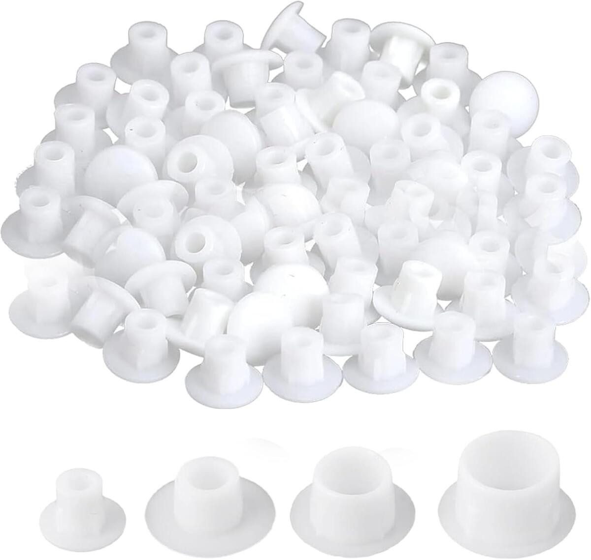 FELIXLEO Abdeckkappe Abdeckkappen für Bohrlöcher 240 Stück Weiß Lochstopfen 5mm 6mm, (1-St)