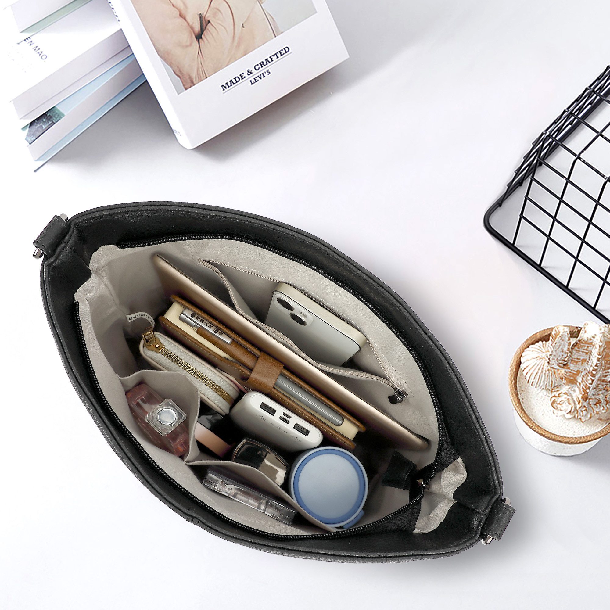TAN.TOMI Schultertasche Damen Crossbody Bag Henkeltasche Mittel Umhängetasche, Mit Verstellbar Abnehmbar Für Pendeln Reise Campus Sport