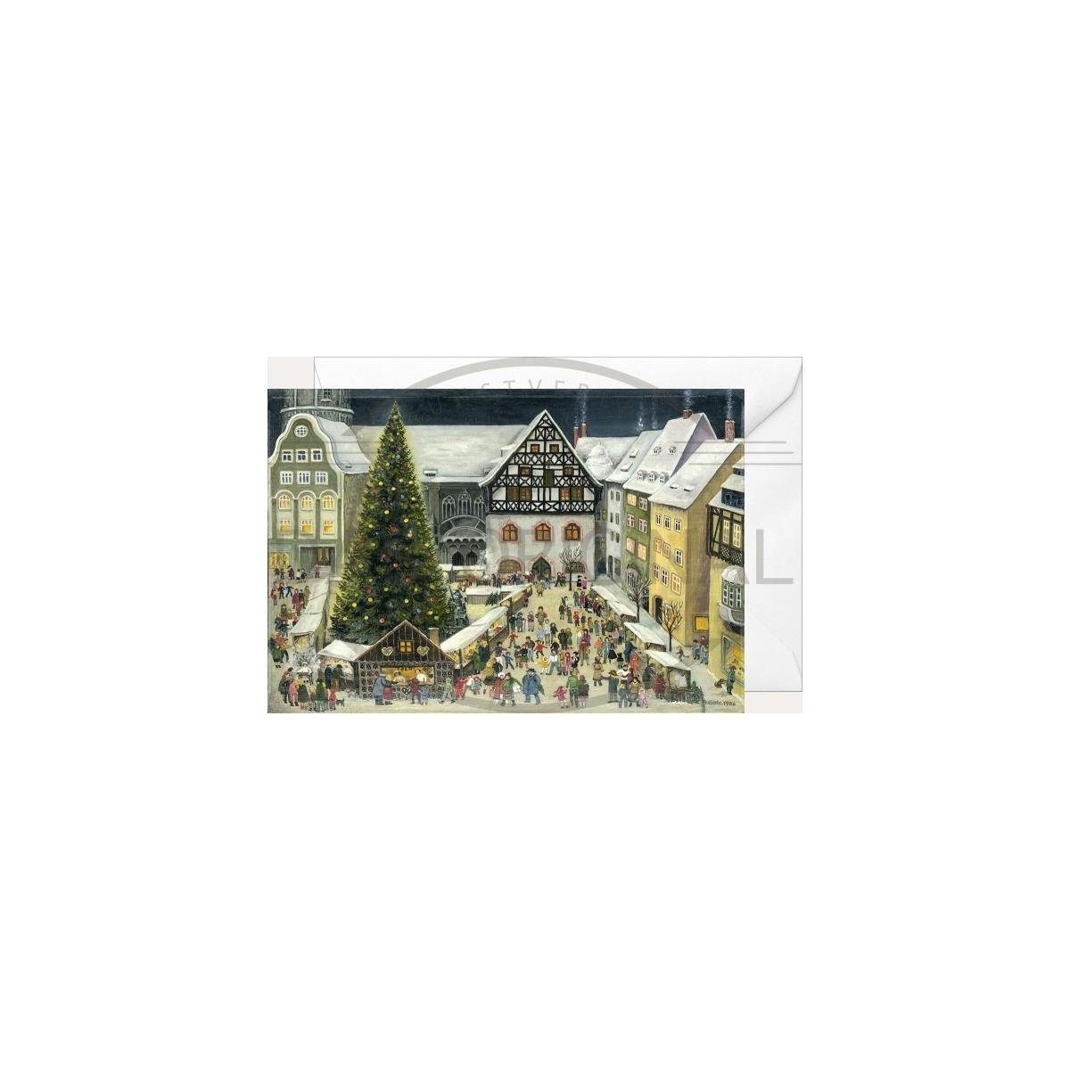 Grußkarte Weihnachtsklappkarte Weihnachtsmarkt & 2937 - Jena Olewinski - Tochter