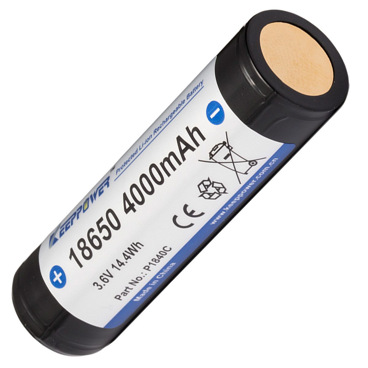 Keeppower 18650 - 4000mAh 3,6V (P1840C) - geschützter Li-Ion-Akku Akku