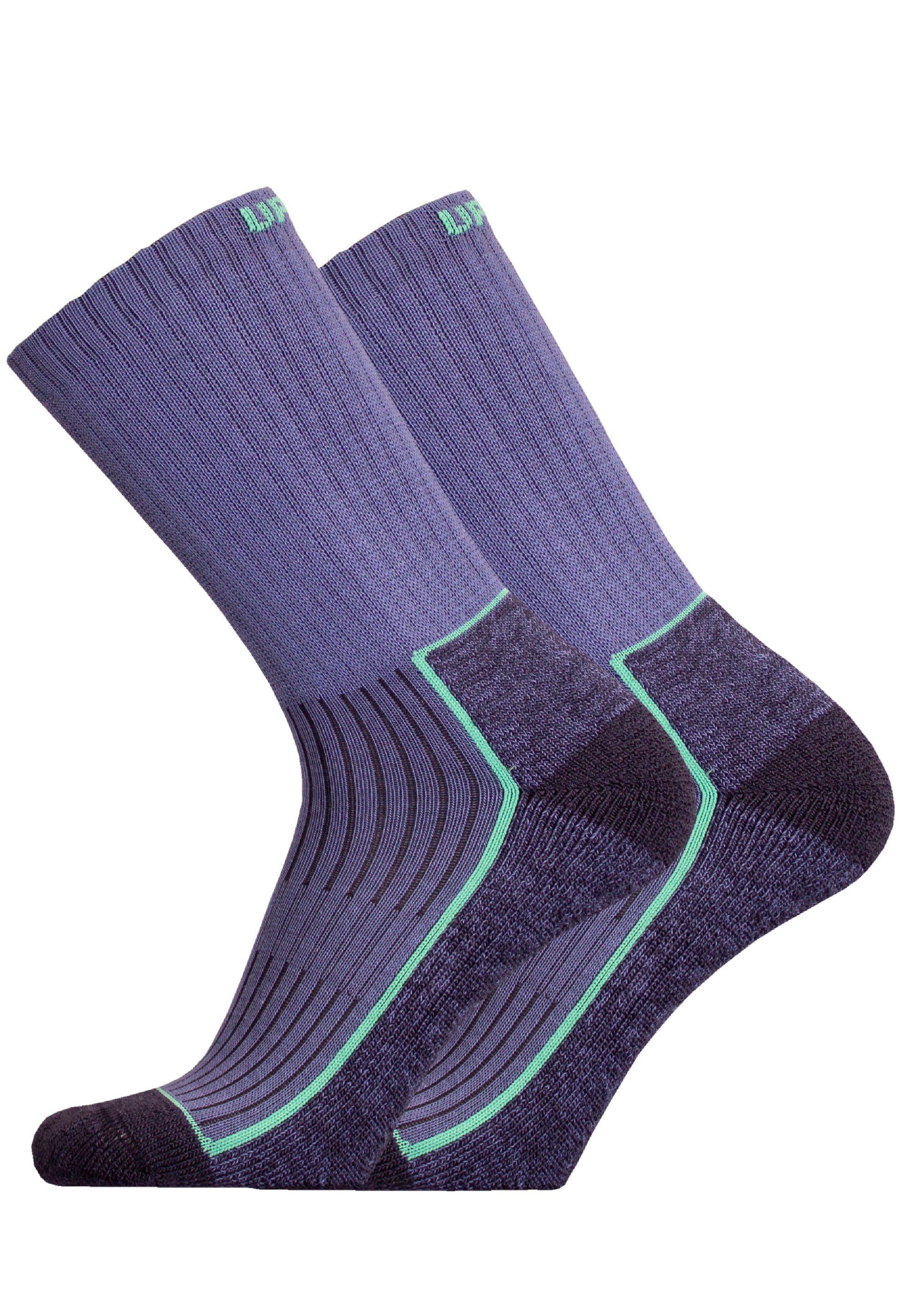 UphillSport Socken SAANA 2er Pack (2-Paar) mit speziell geformter Ferse blau