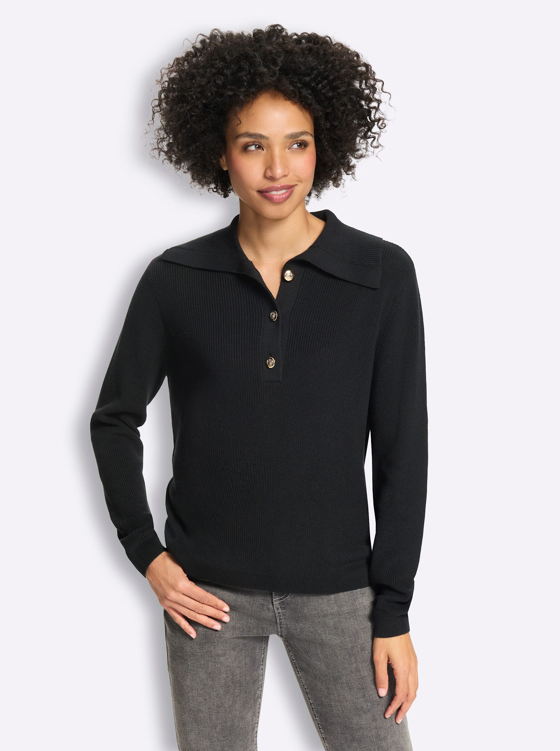 heine Strickpullover Pullover Langarm Ripp