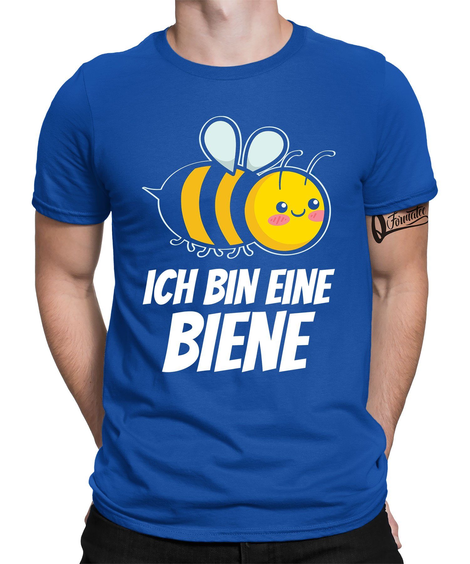 T-Shirt Quattro (1-tlg) Imker Süß Blau eine Formatee Honig Kurzarmshirt Biene bin Herren Ich
