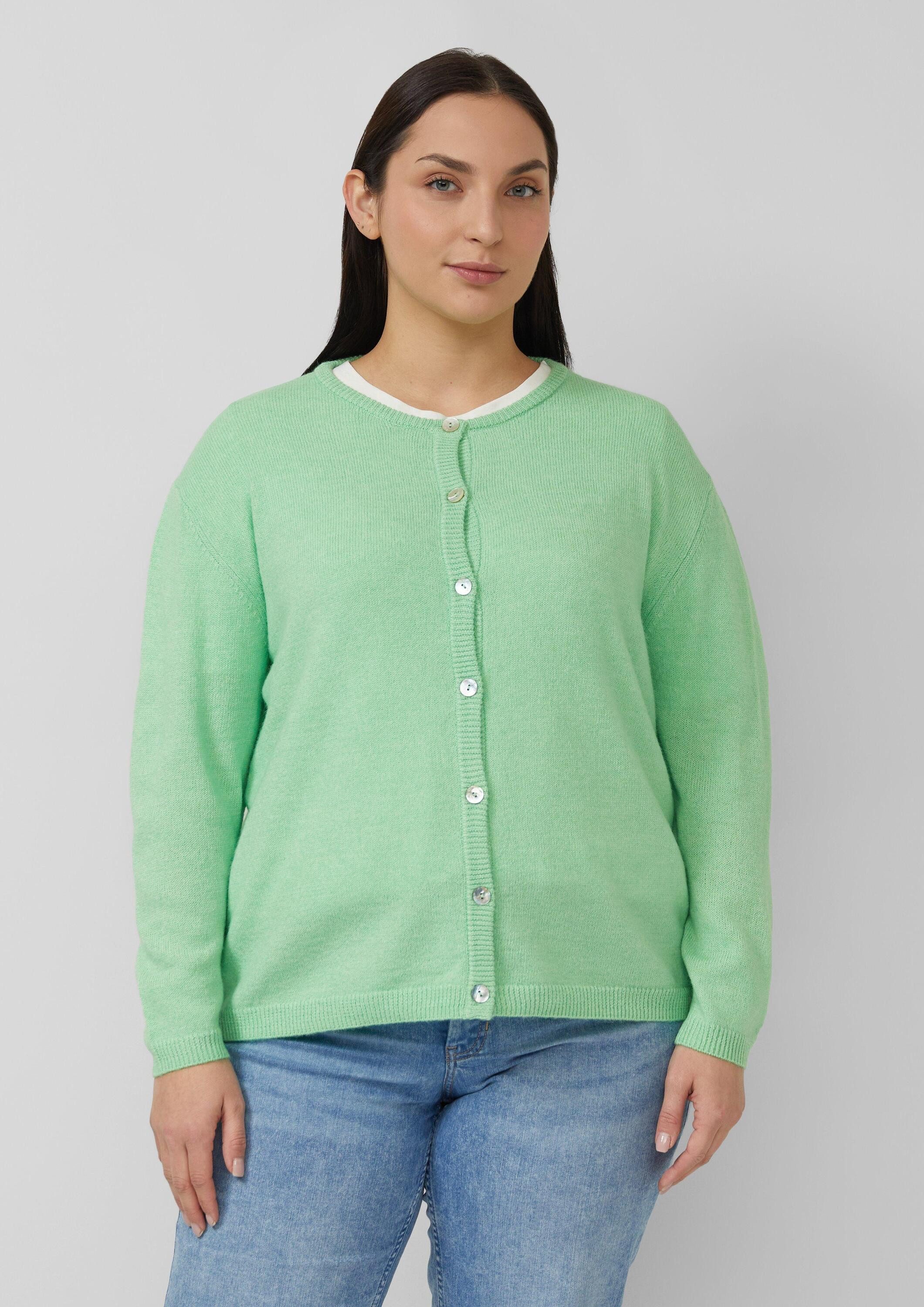 s.Oliver Cardigan Strickjacke Flauschige Baumwollmix-Strickjacke