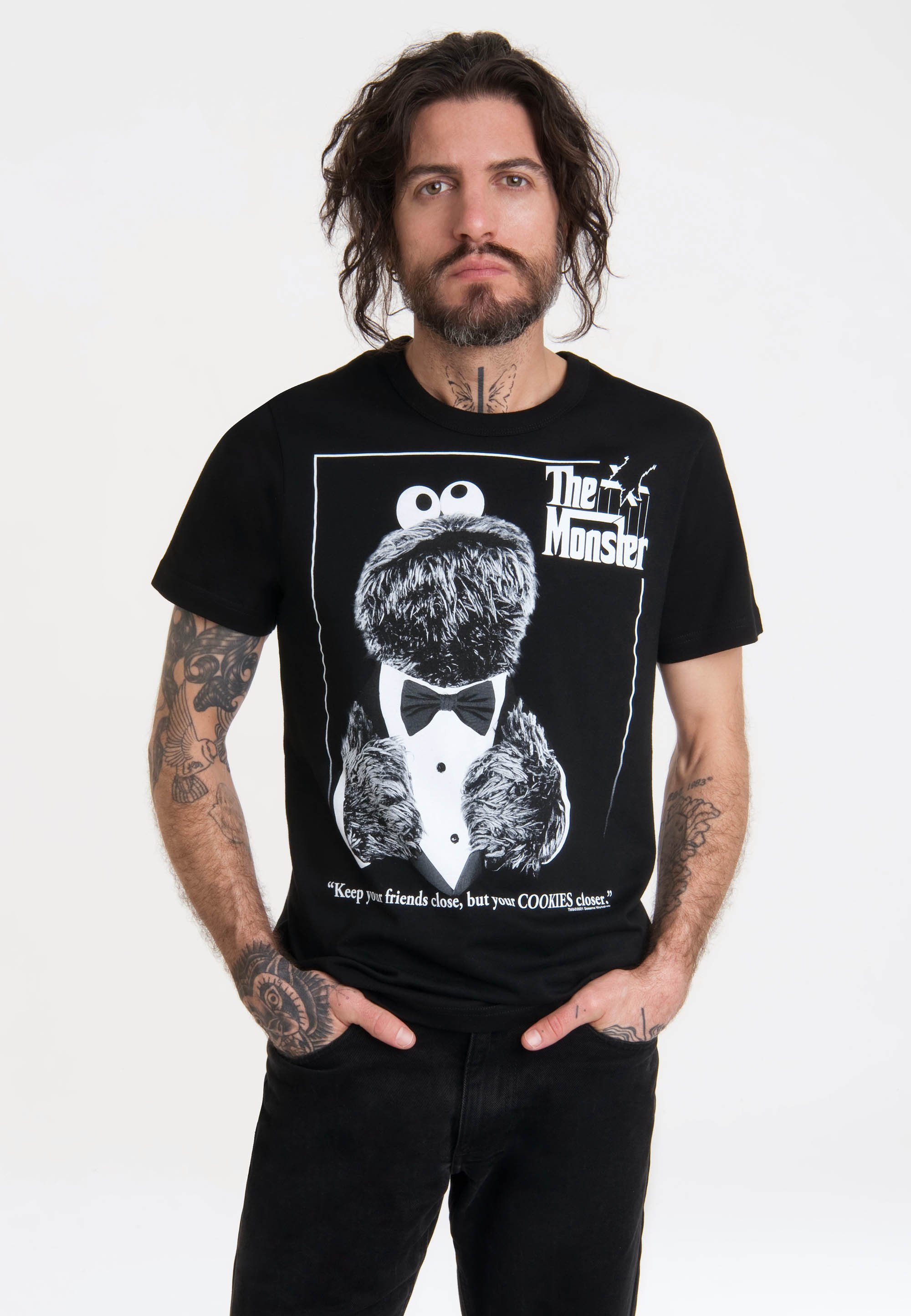 LOGOSHIRT T-Shirt Sesamstrasse - Krümelmonster Pate günstig online kaufen