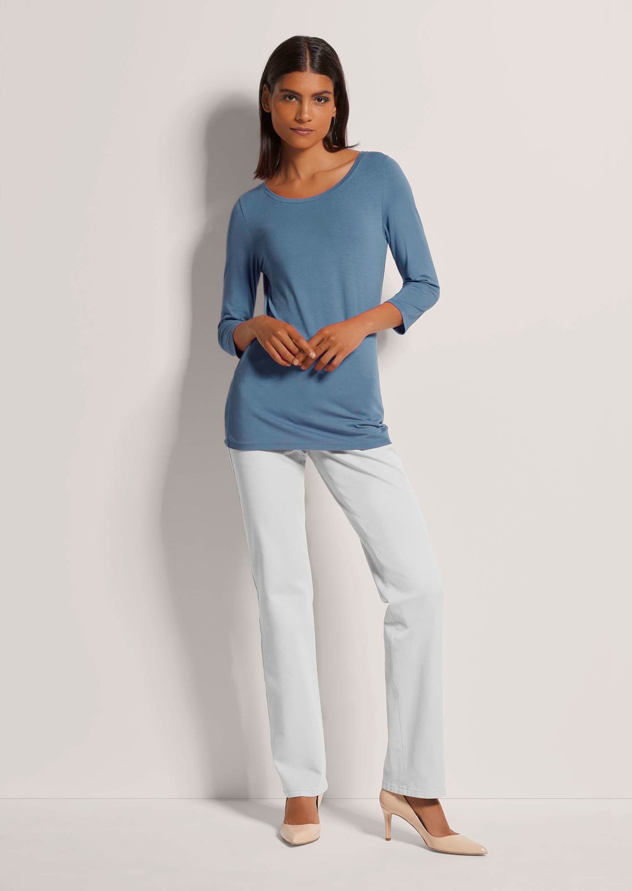 MADELEINE 3/4-Arm-Shirt Shirt mit U-Boot-Ausschnitt günstig online kaufen