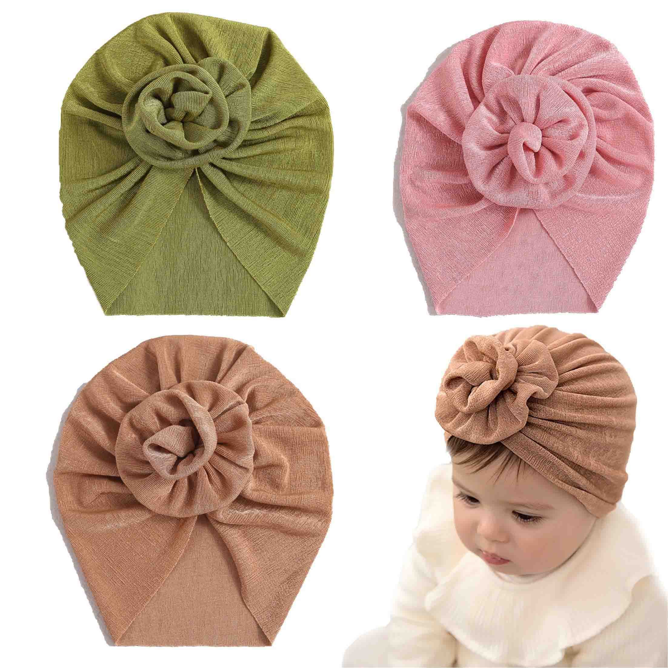 KINSI Erstlingsmütze 3er Baby Bandana, Babymütze Neugeborene, Kopftuch Set (3-St) Weiches und hautfreundliches Material
