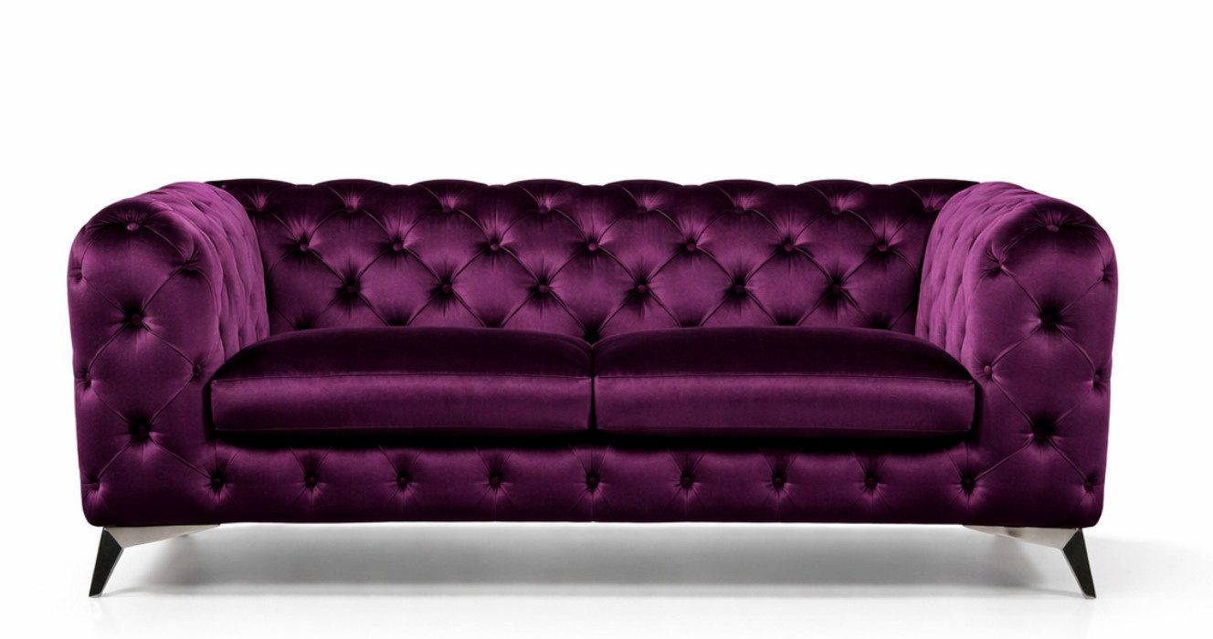 Xlmoebel Polstergarnitur Violettes Sofa im Chesterfield Stil mit hochwertigem Textilbezug, (Skulptur), Hergestellt in Europa