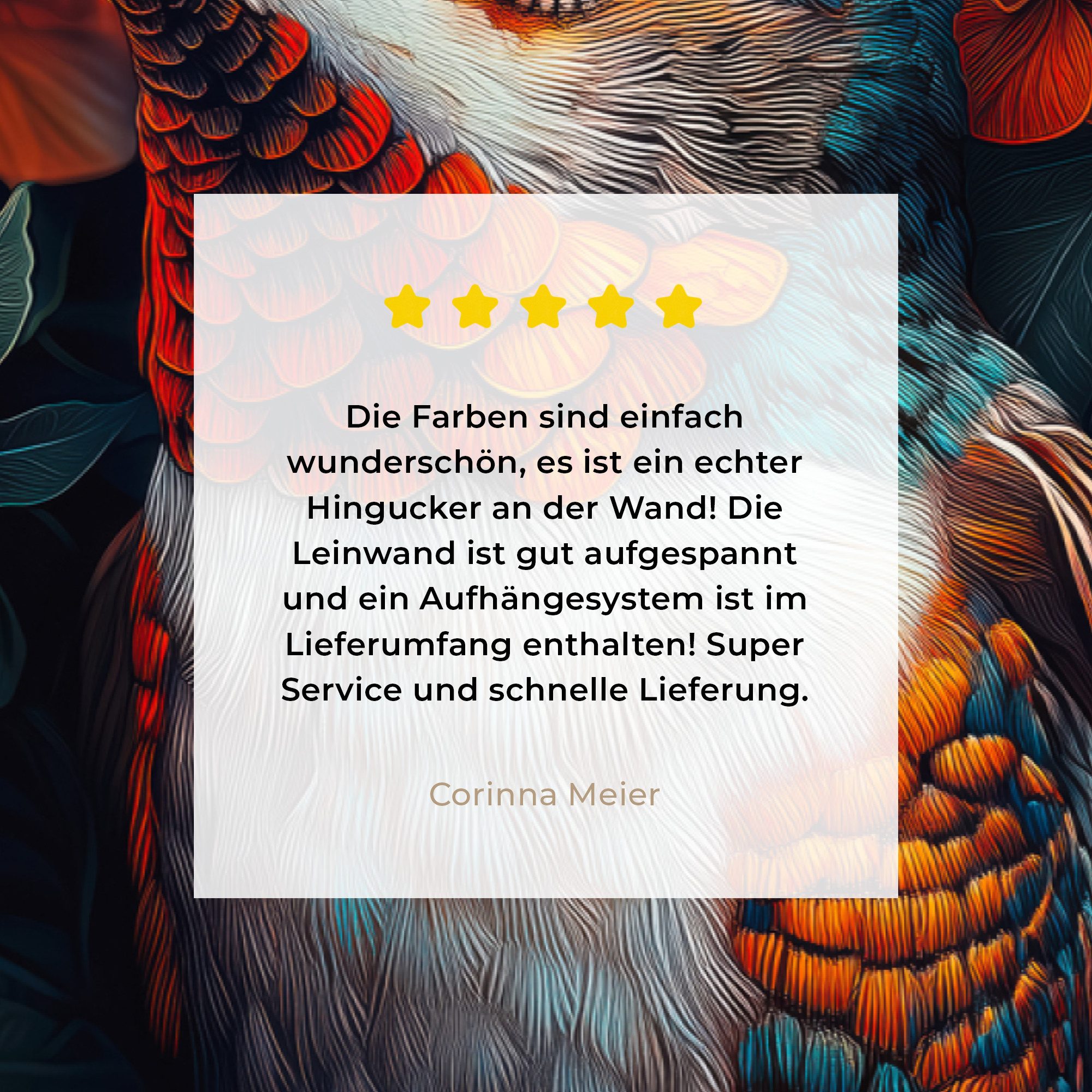 OneMillionCanvasses® Leinwandbild Kolibri - Vogel - Farbenfroh - Orange Blumen, Fotodruck (1 St), Leinwand Canvas Wandbild, Wanddekoration 20x30 cm – Bild 5 von 5