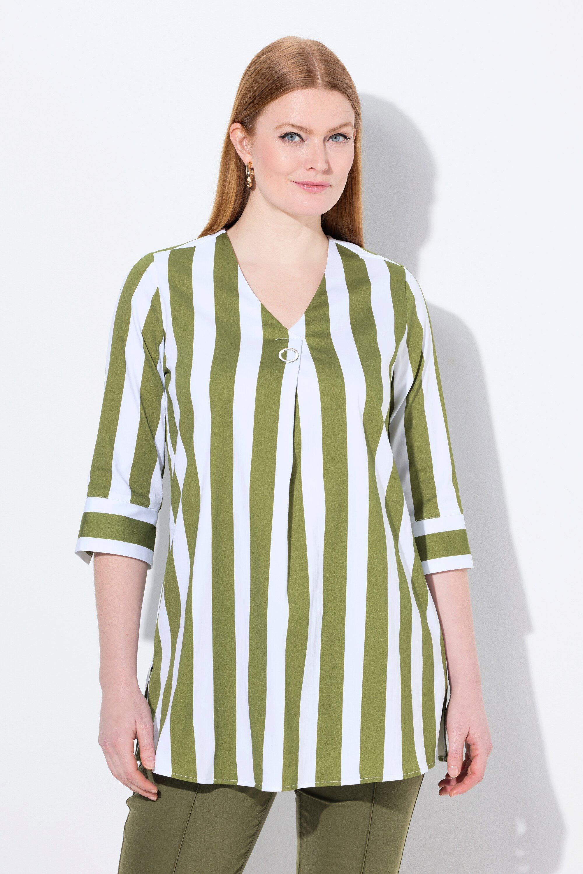 Ulla Popken Tunika Bluse Längsstreifen A-Linie günstig online kaufen