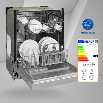 exquisit Unterbaugeschirrspüler, EGSP6112-EF-030E, 11 l, 12 Maßgedecke, Inkl. flexibler Besteckkorb, mit Energiesparfunktion ECO