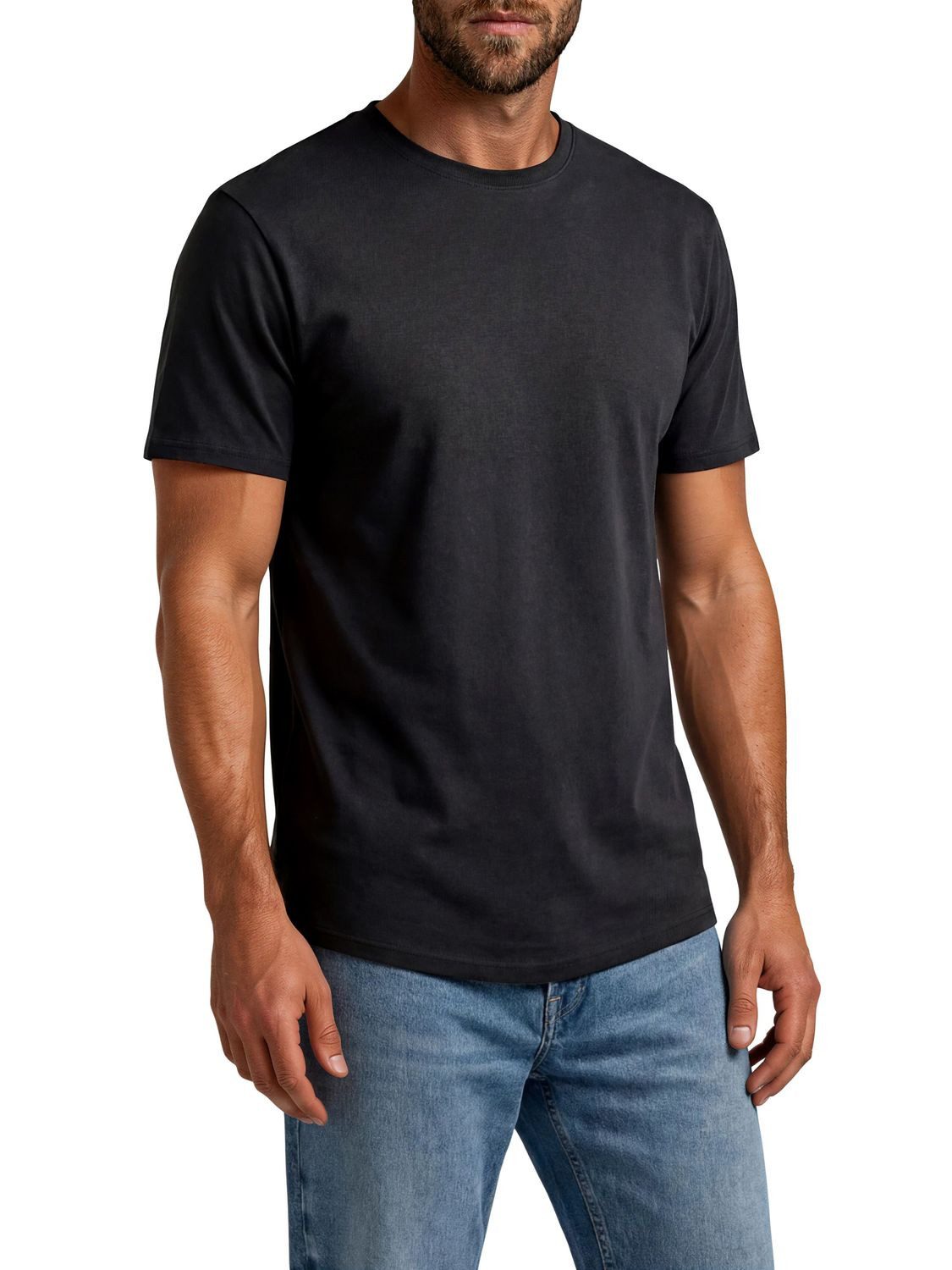 ONLY & SONS T-Shirt Herren Basic Shirt ONSJEFF LONGY 5er Pack Regular Fit (Vorteilspack, 5-tlg) Kurzarm Tee Shirt mit Rundhalsausschnitt aus 100% Baumwolle