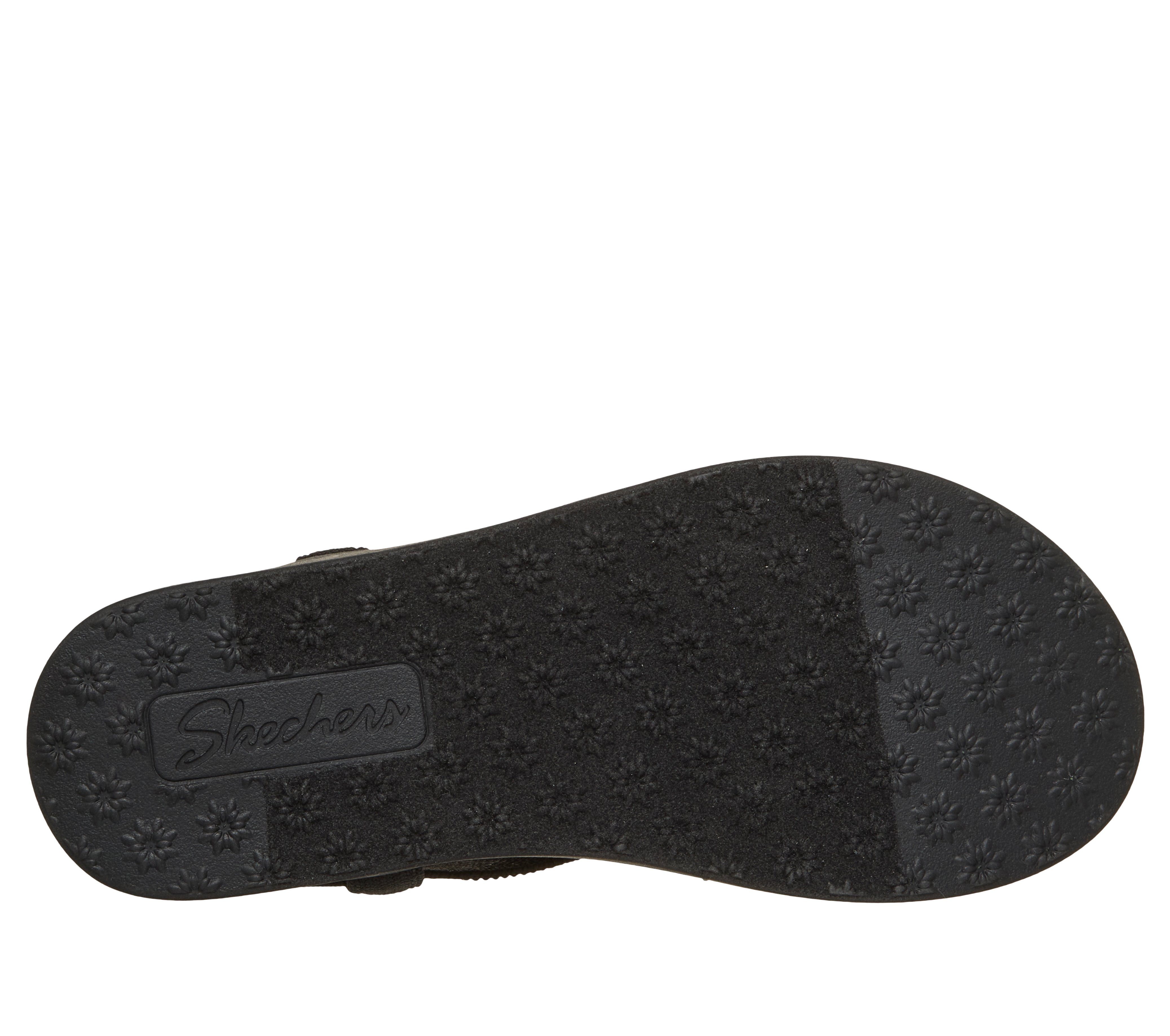 Skechers MEDITATION LUXE Sandale Sommerschuh, Zehentrenner, Strandschuh mit Glitzersteinchen