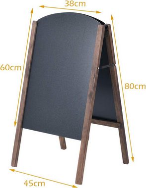 KOMFOTTEU Standtafel Kundenstopper, Kreidetafel, aus Holz, klappbar, 80x45cm
