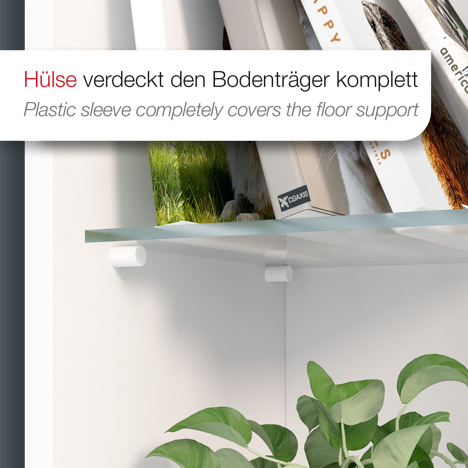 SO-TECH® Möbelbeschlag Fachbodenträger Bodenträger Schraubmontage Ø 7,5 mm, Stahl (50 St), weiß, L 25,5 mm, Gewindelänge 12,5 mm, Kreuzschlitz PH2 – Bild 3 von 5