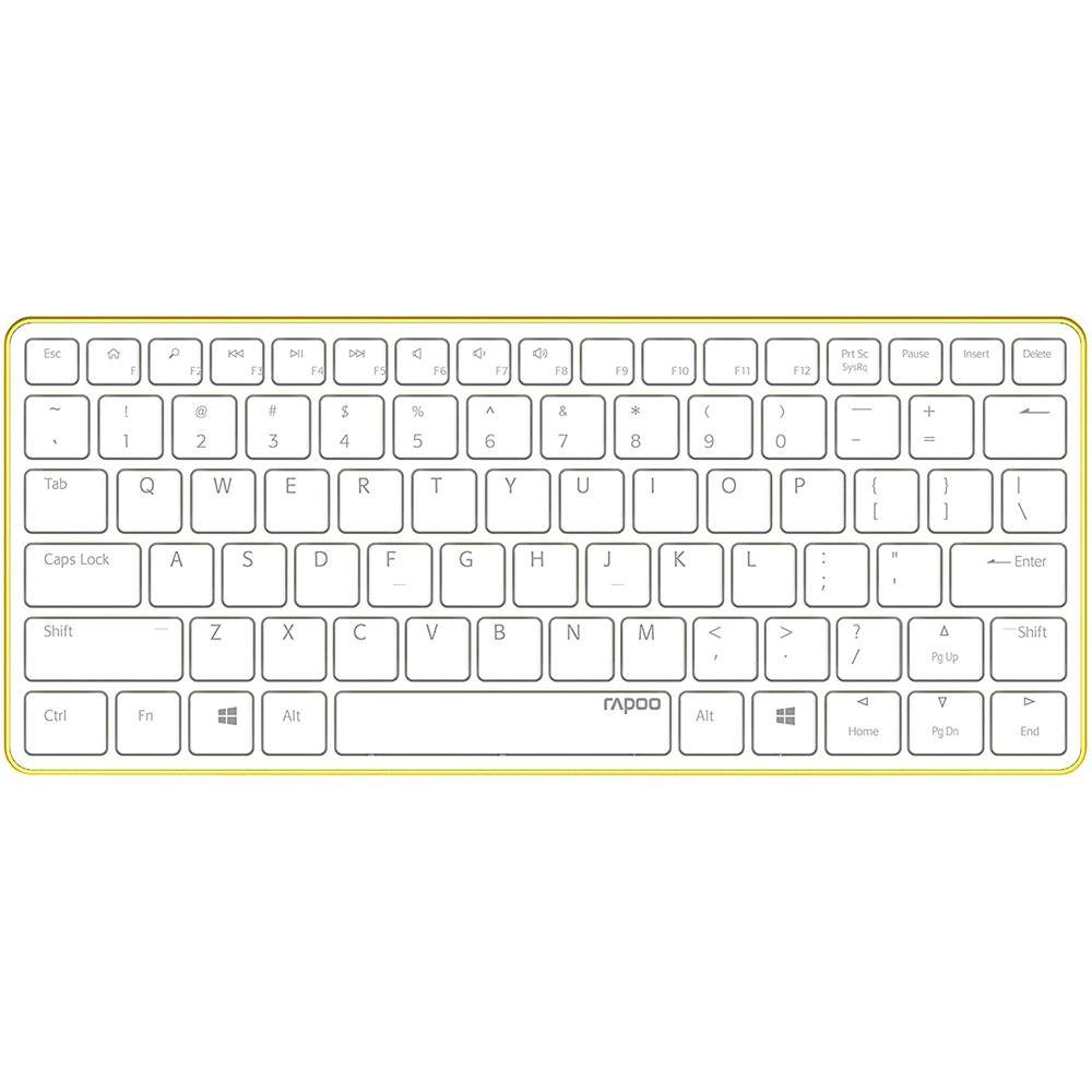 Rapoo »E6350 Bluetooth Tastatur« Ultra-Slim-Bluetooth-Tastatur (kabellos,  Aluminium, BT 3.0, Li-Ionen-Akku, flaches, hochwertiges Design, deutsch  (QWERTZ), 13957 - weiß/grüngelb) online kaufen | OTTO