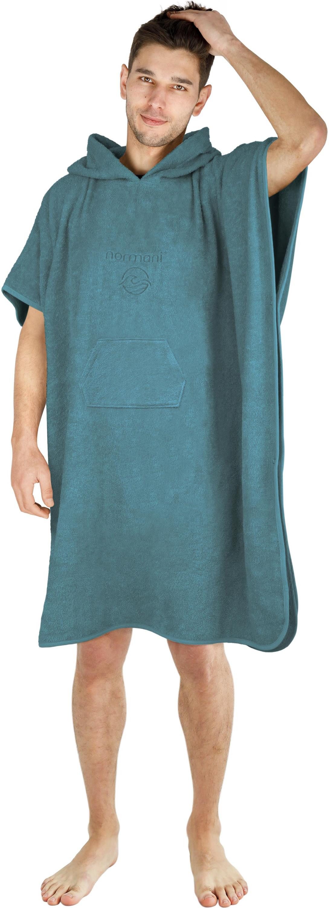 normani Badeponcho Badeponcho aus Bio-Baumwolle Sitra, Bio-Baumwolle, Kapuze, Schlupf, Strandponcho 90x105 cm aus 100 % Öko-Baumwolle mit Kapuze