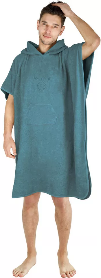 normani Badeponcho Badeponcho aus Bio-Baumwolle Sitra, Bio-Baumwolle, Kapuze, Schlupf, Strandponcho 90x105 cm aus 100 % Öko-Baumwolle mit Kapuze