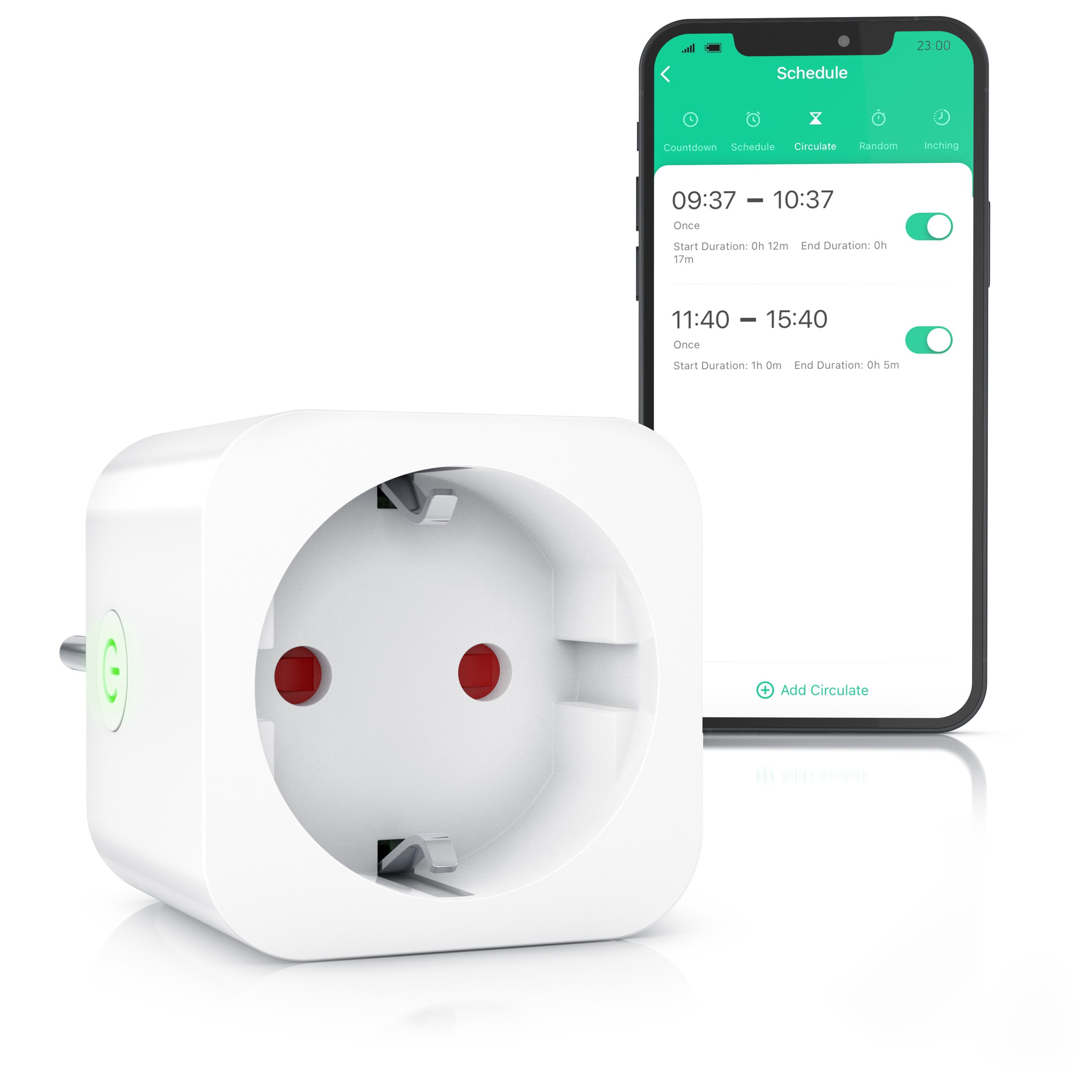 BEARWARE WLAN-Steckdose 2,4 Ghz WiFi Fernsteuerung per Smart life App, Sprachsteuerung, 1-St., Countdown Timer, Ein und Ausschalttimer, Intervallmodus, Zeitschaltuhr