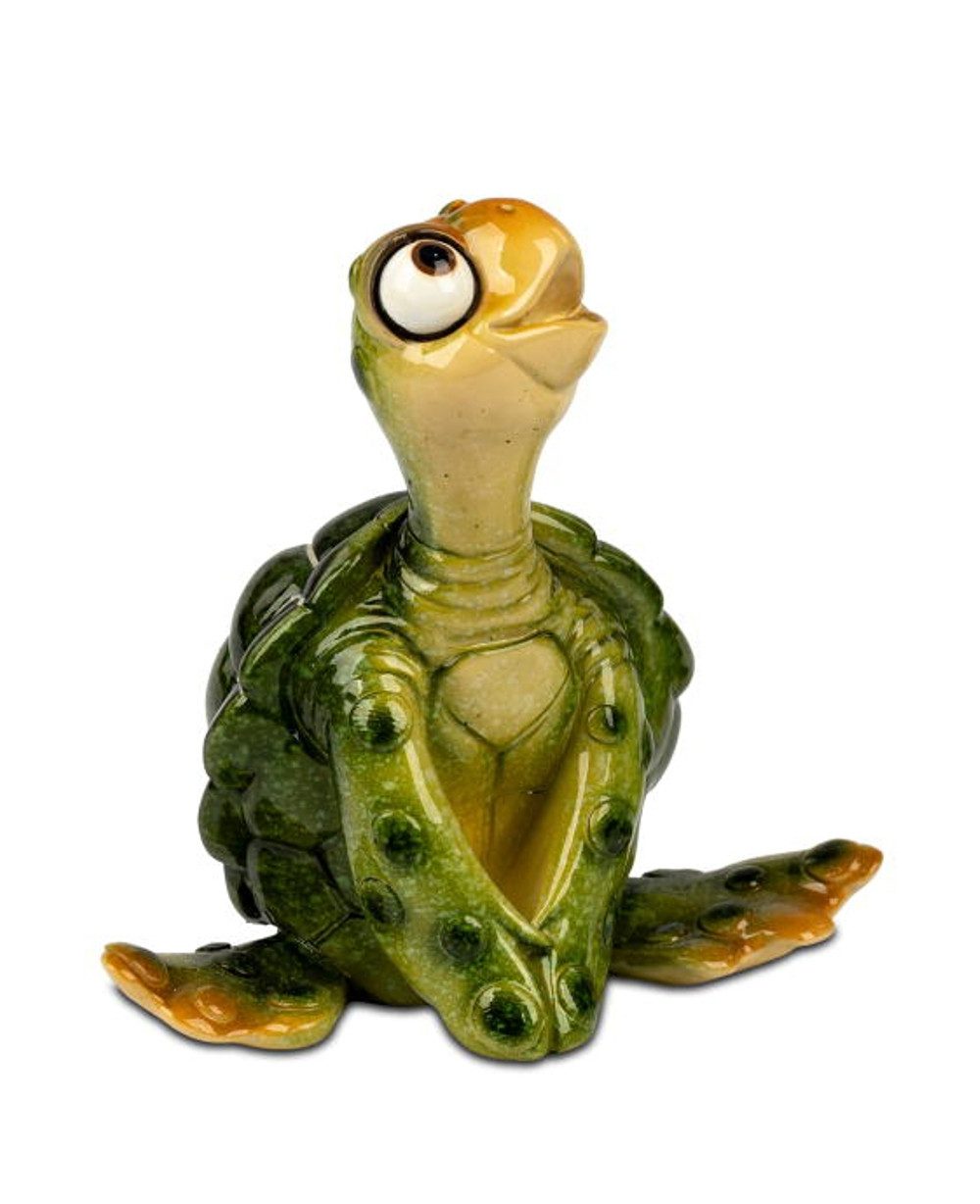 formano Dekofigur Schildkröte Harry grün sitzend 9 cm - Kunststein - glänzend (1 St)