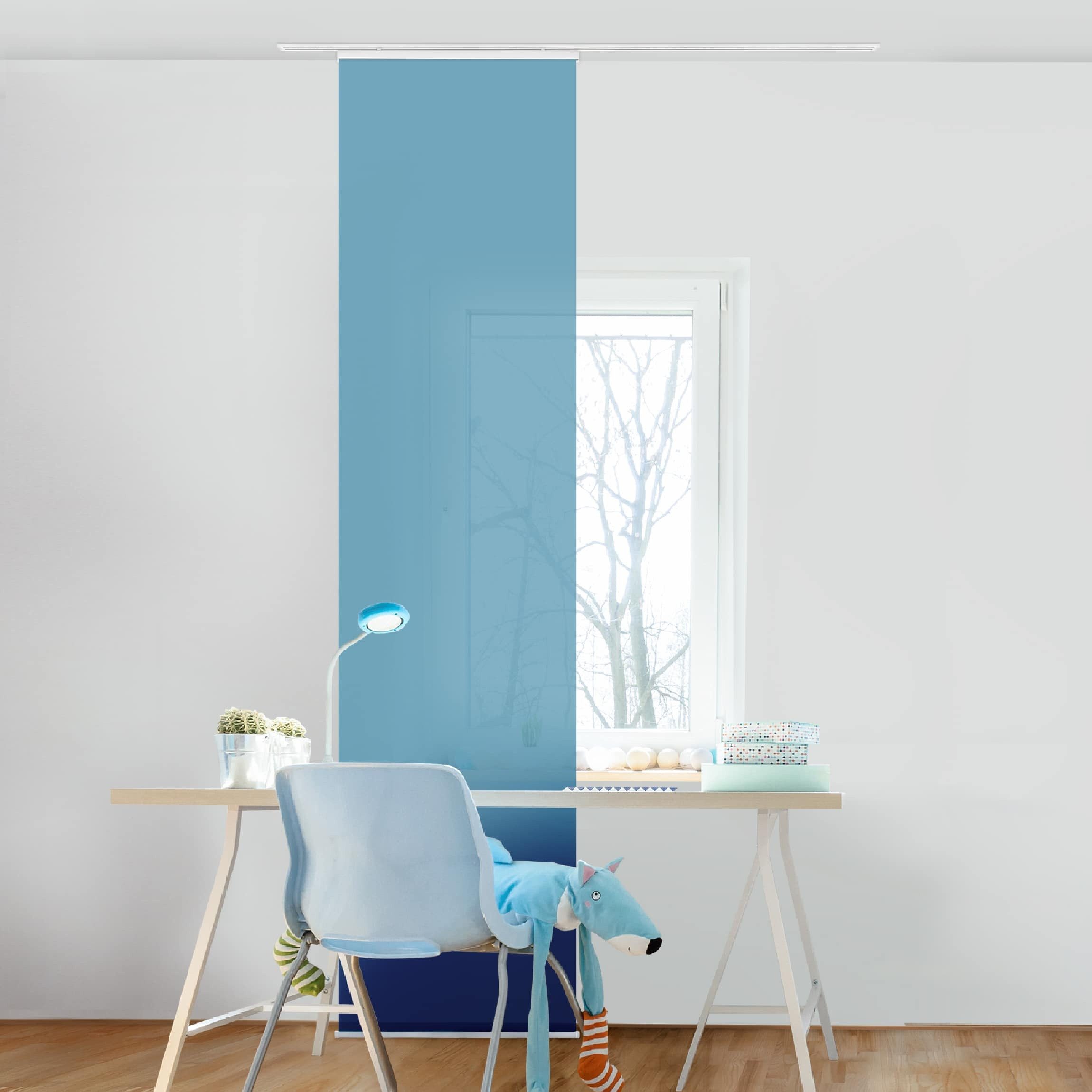 Bilderdepot24 Schiebegardine modern Flächenvorhang blickdicht Meerblau, günstig online kaufen