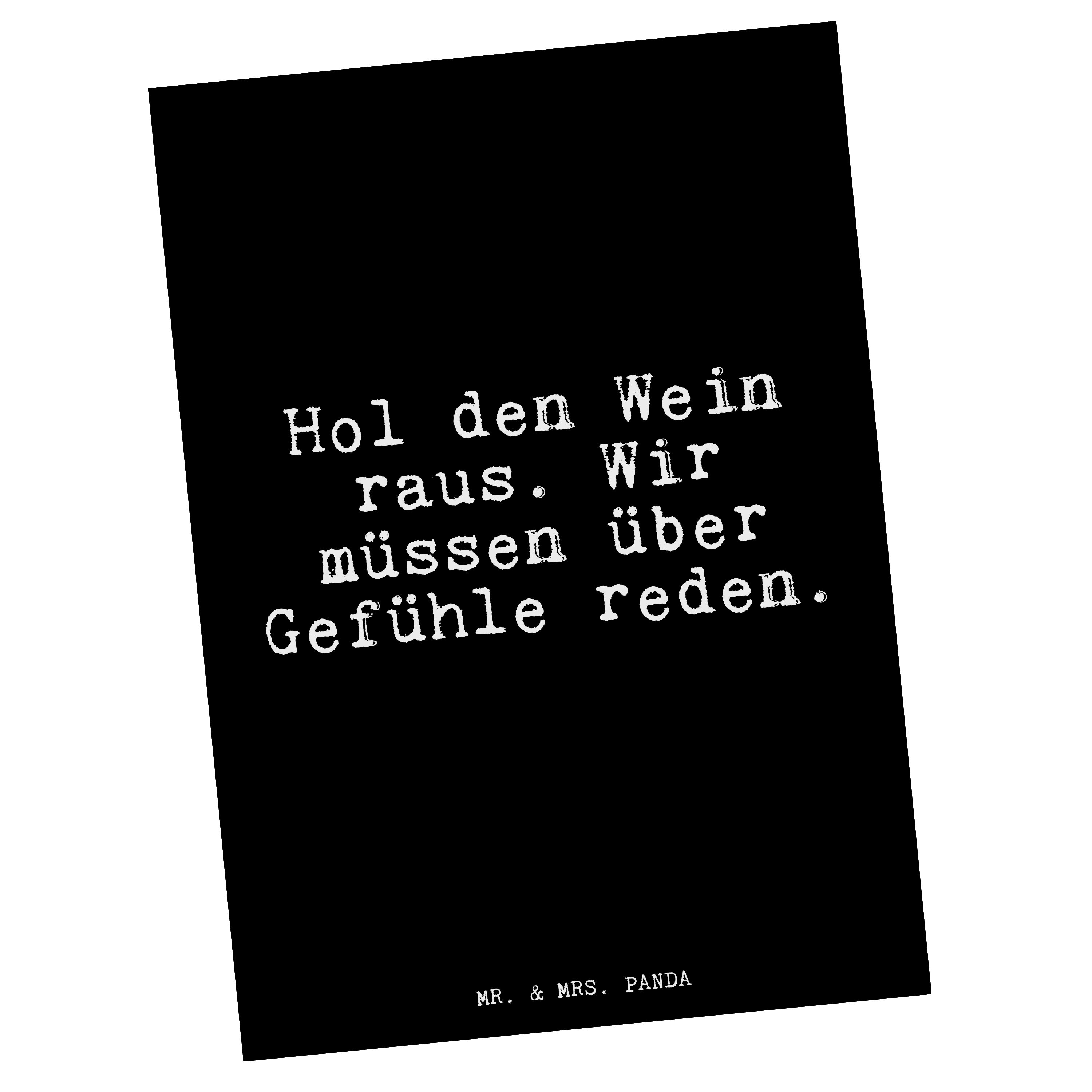 Panda kleine Geschenk, Hol Mr. Aufmerksamkeit, Schwarz Mrs. - Wein - Postkarte den & Ge raus....
