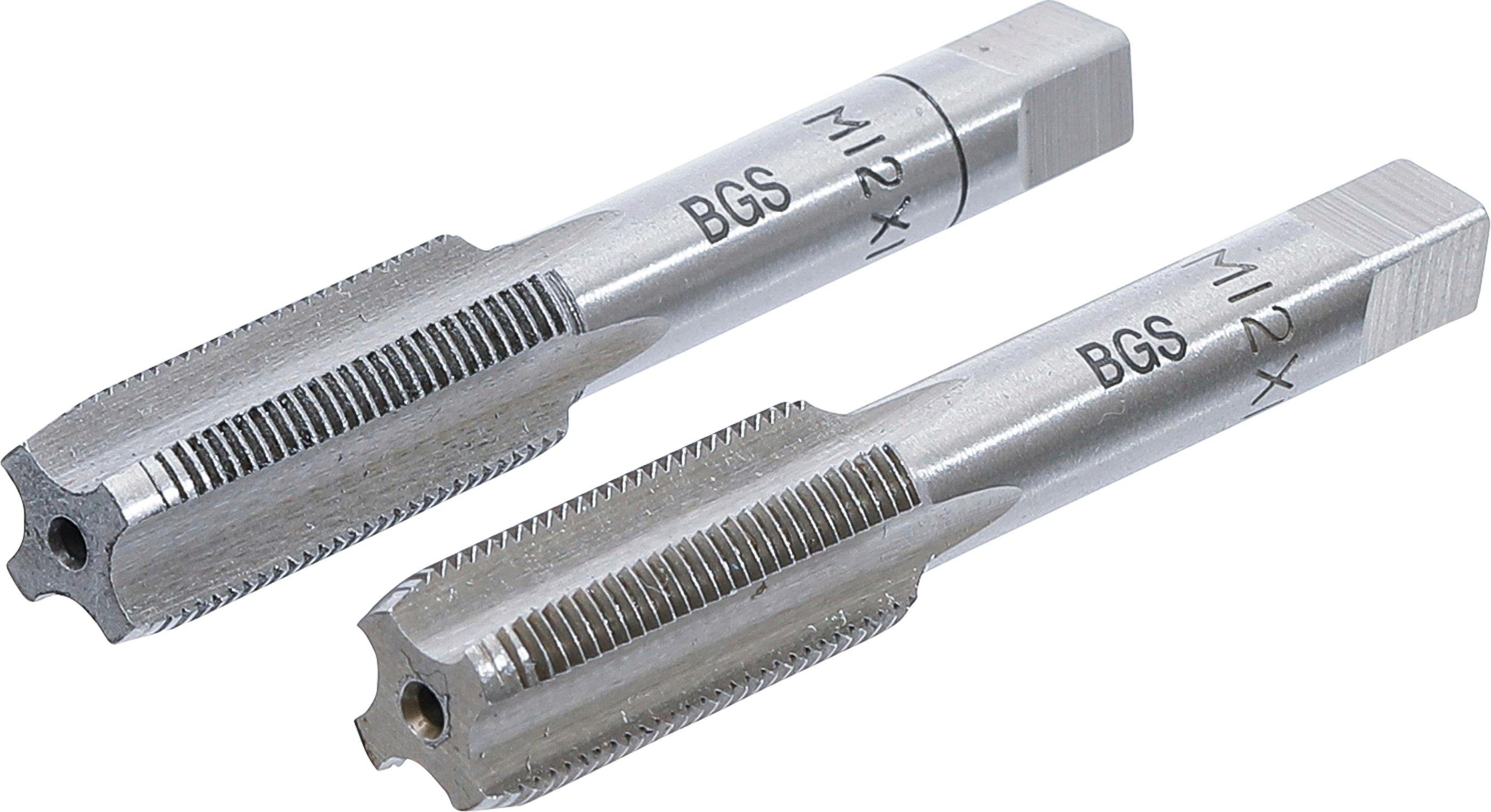 BGS technic Gewindebohrer Gewindebohrer, Vor- und Fertigschneider, M12 x 1,0 mm, 2-tlg.