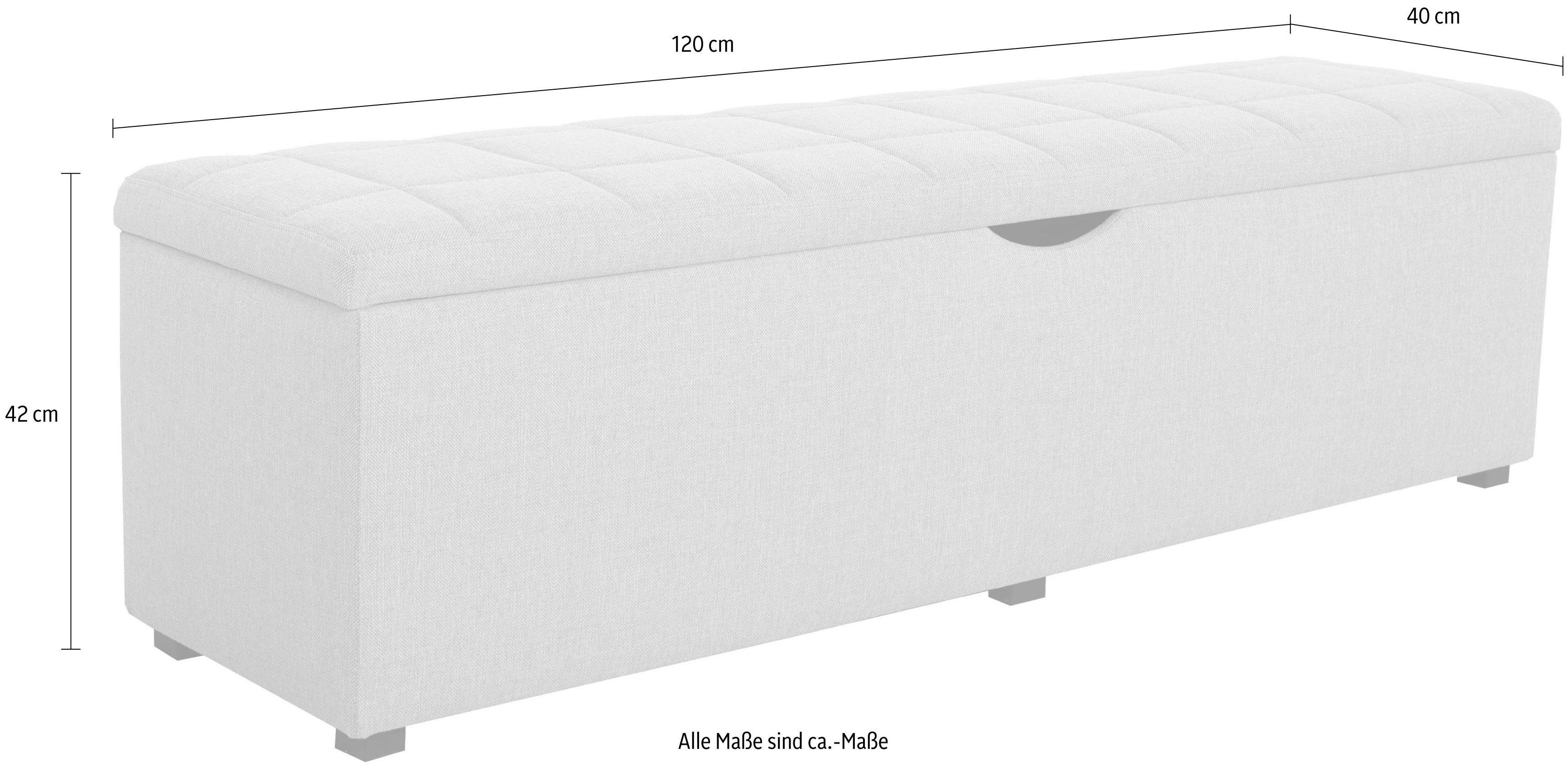 Home affaire Hockerbank Checked, mit Stauraum, Breite 120 cm und 160 cm, als Bettbank geeignet