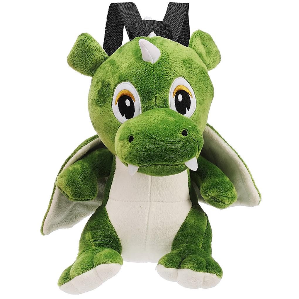Euro Souvenirs Kostüm Rucksack Drache aus Plüsch 30cm Grün