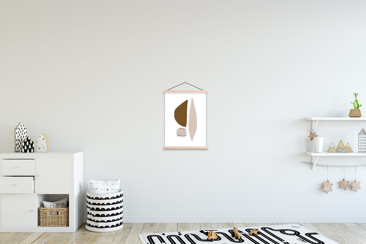 MuchoWow Poster Abstrakt - Formen - Linienkunst, (1 St), Posterleiste, Textilposter für Wohnzimmer, Bilderleiste, Magnetisch