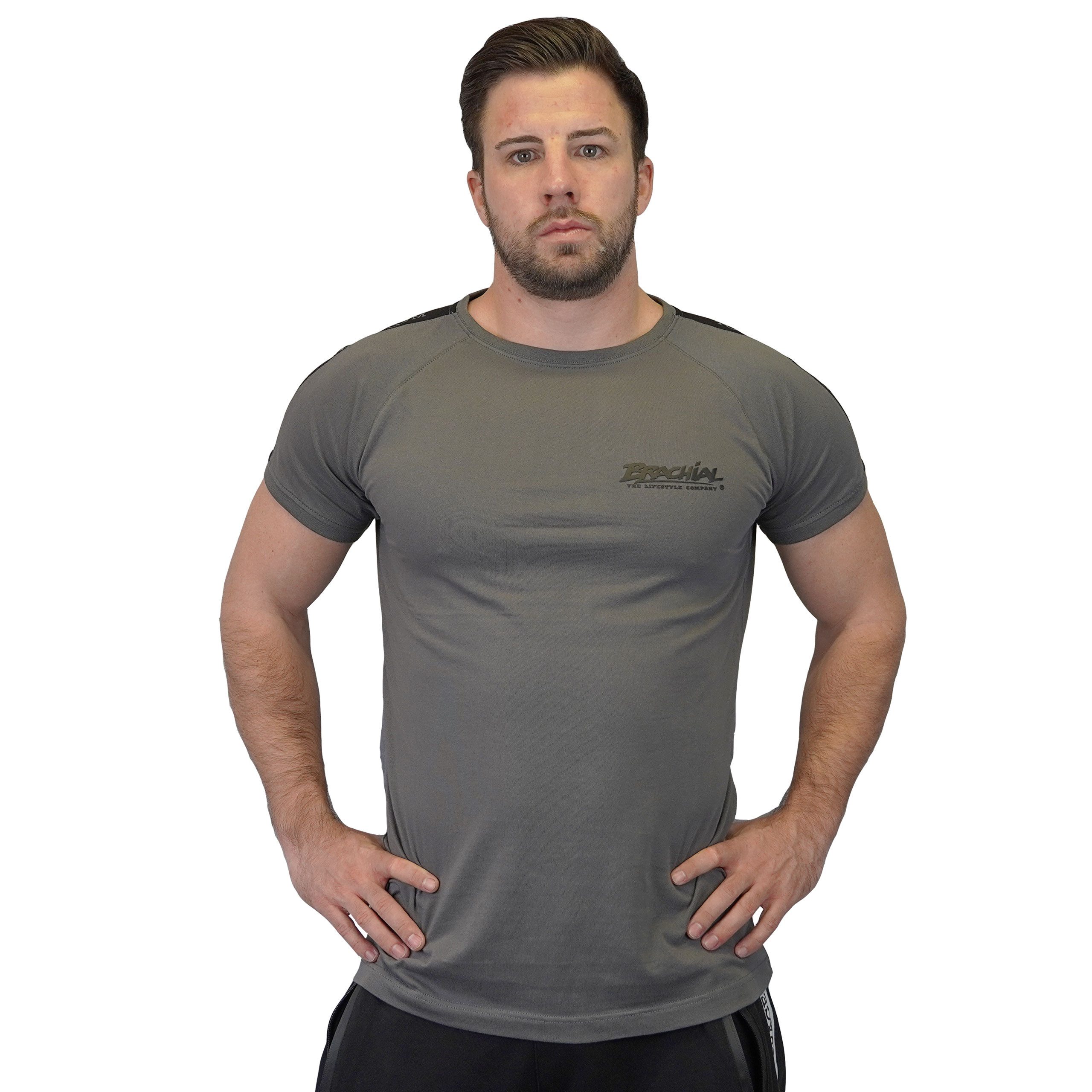 BRACHIAL THE LIFESTYLE COMPANY T-Shirt Brachial T-Shirt "Classy" grau/schwarz XL