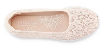 LASCANA Sneaker Ballerinas Slipper ultraleicht, Freizeitschuh mit modischem Spitzeneinsatz VEGAN