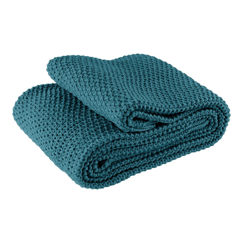 Wohndecke Strick, wometo, OEKO-TEX®, Kuscheldecke mit edlem & schlichtem Strickmuster