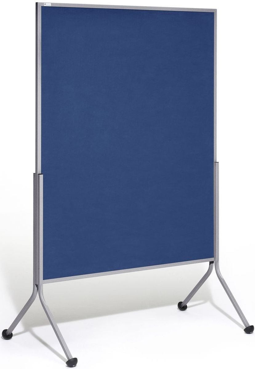 rocada Standtafel Stellwandtafel beidseitig Textil 116x195x68cm blau