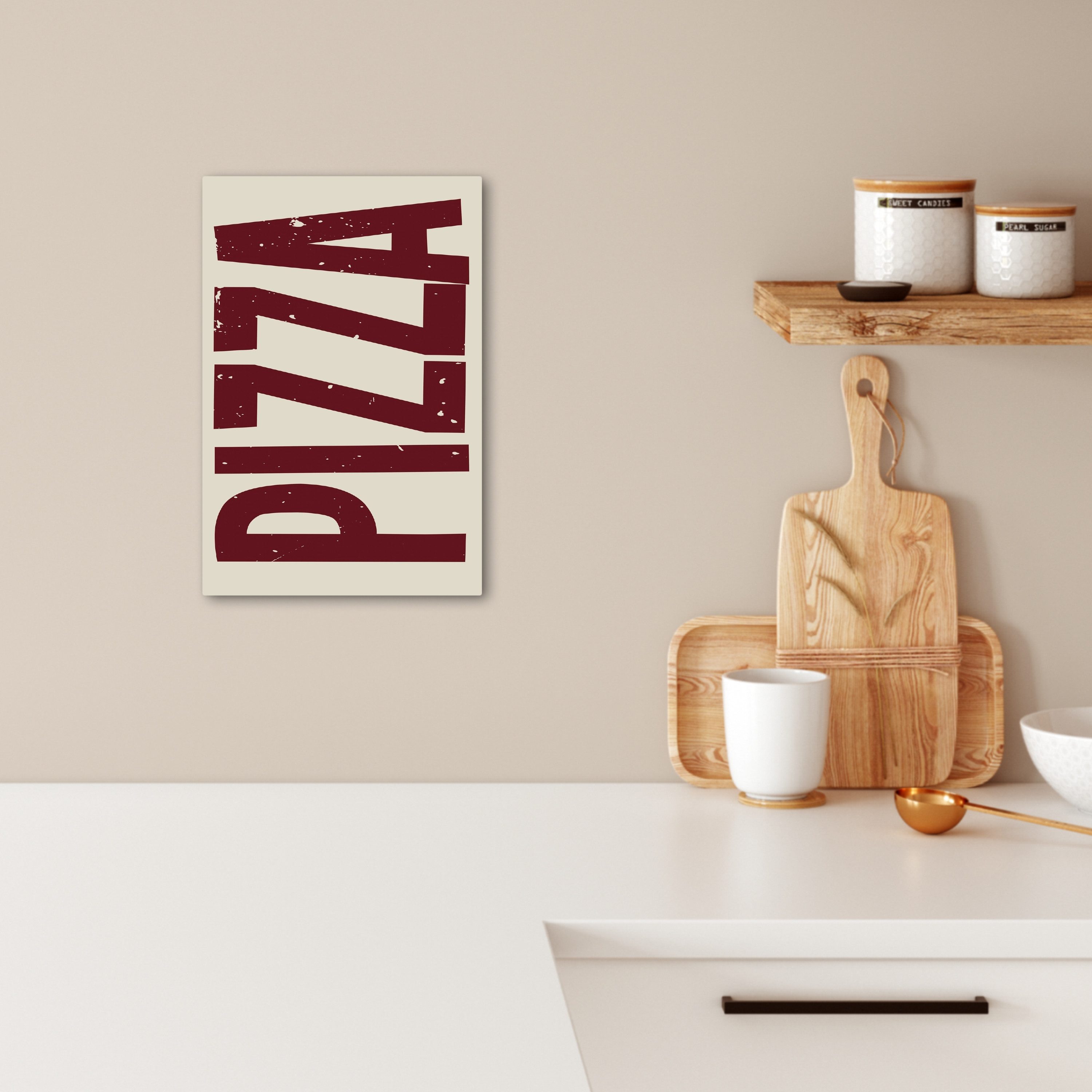 OneMillionCanvasses® Leinwandbild Pizza - Jahrgang - günstig online kaufen