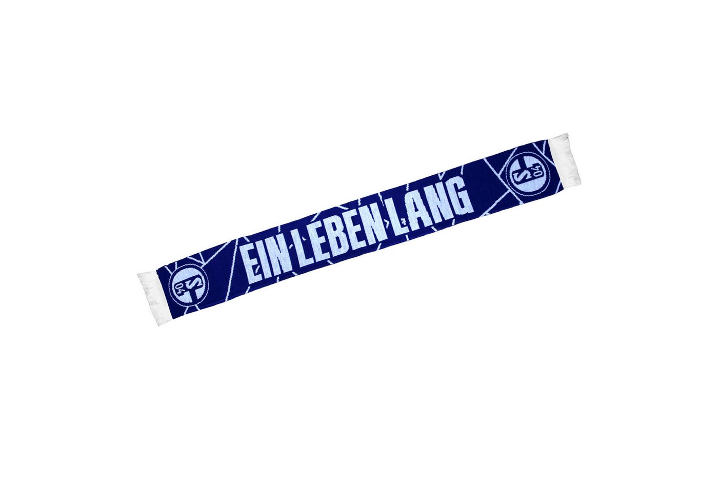 FC Schalke 04 Schal Ein Leben lang, blau weiß, 100% Polyacryl