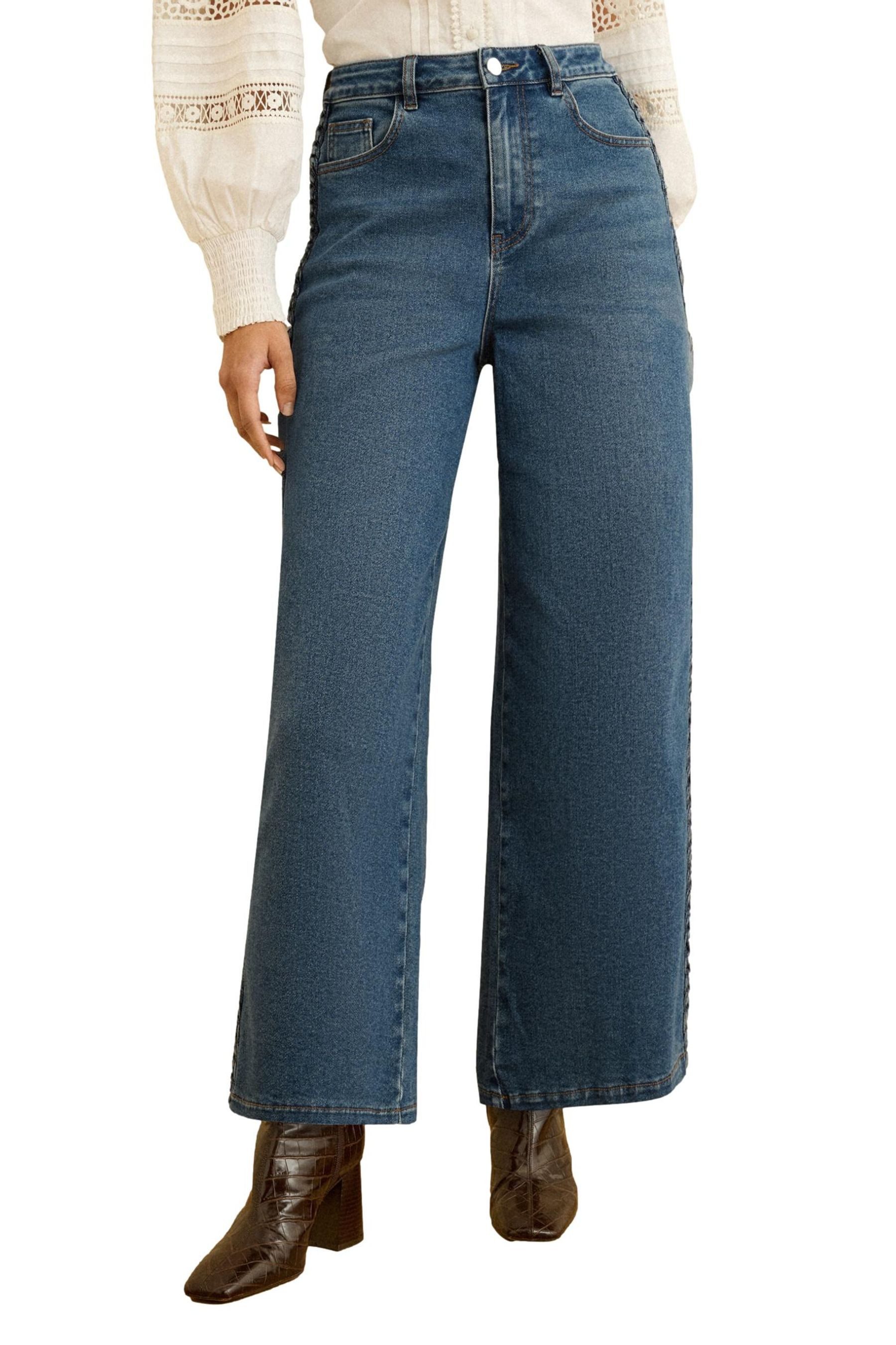 Weite Jeans Love & Roses verkürzte Jeans mit weitem Bein
