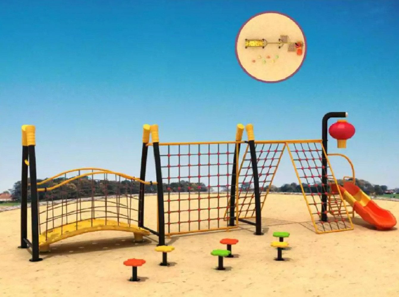 Xlmoebel Klettergerüst Outdoor-Spielplatz mit Rutschen für aktive Kinder und Familien, (Outdoor-Spielplatz mit Rutschen, Spielplatz), Hergestellt in Europa