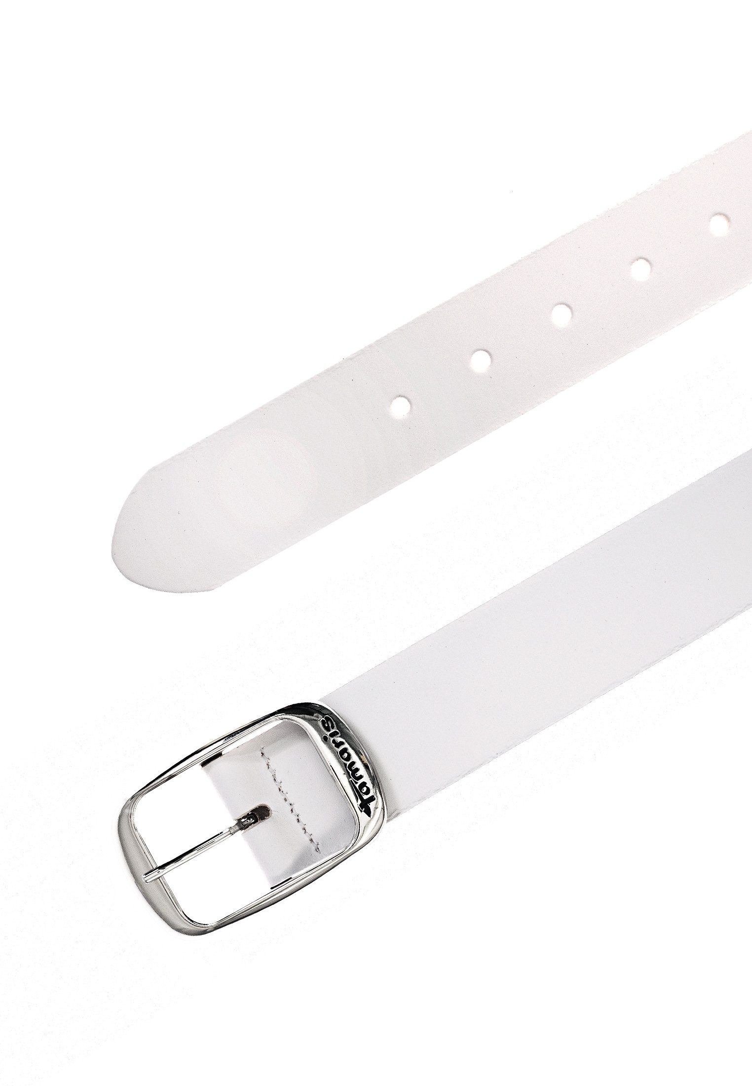 Tamaris Ledergürtel Doppelschließe in glänzendem Silber