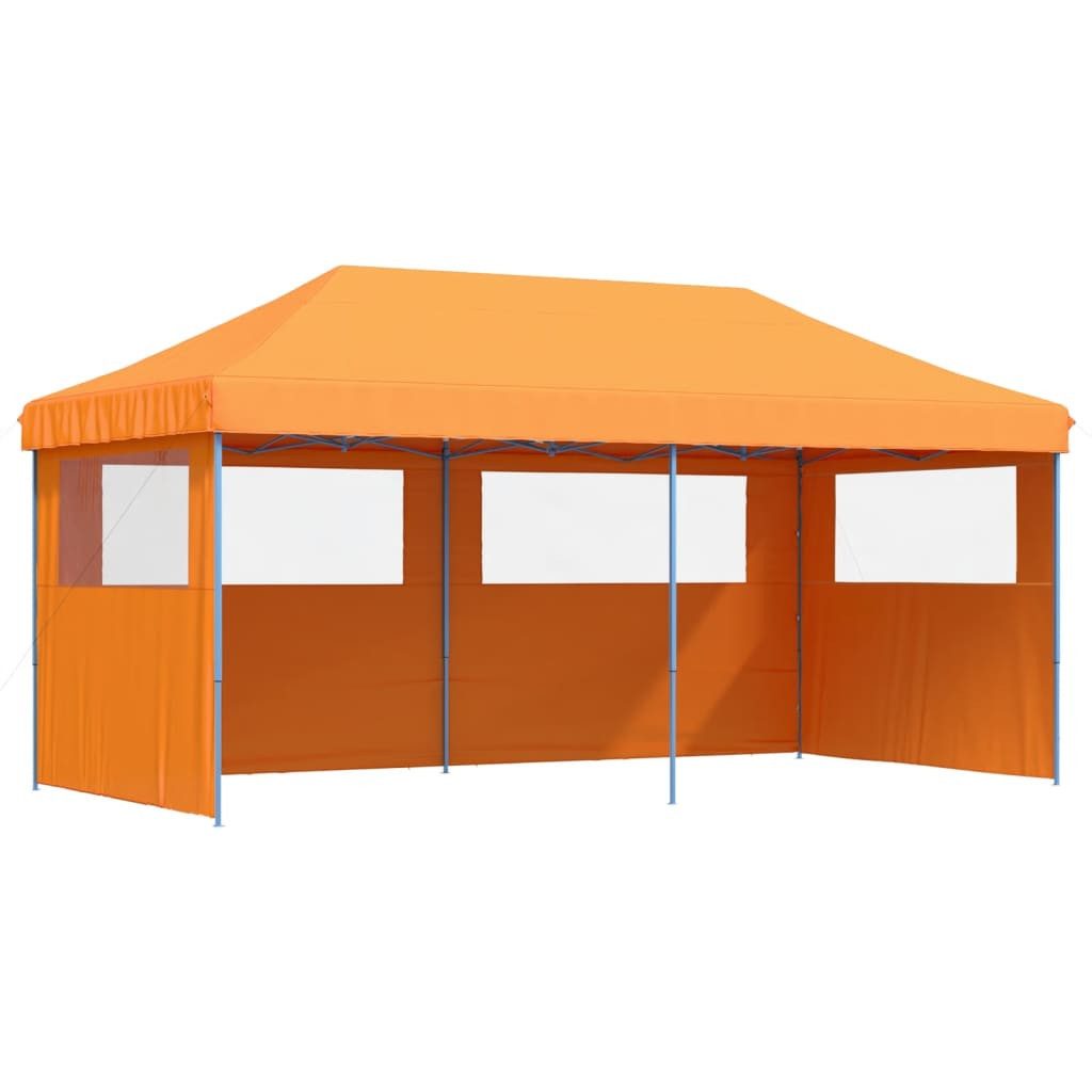 Pavillon Partyzelt Faltbar Pop-Up mit 3 Seitenteilen Orange Pavillon