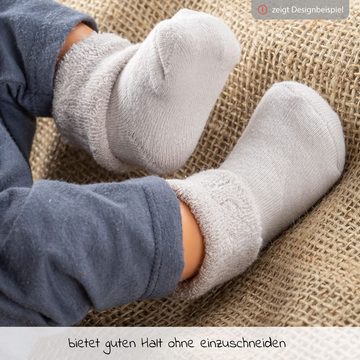 LaLoona Kurzsocken Natur Baby Socken Set (0-3 Monate) 6 Paar warme Babysöckchen Erstlingssocken