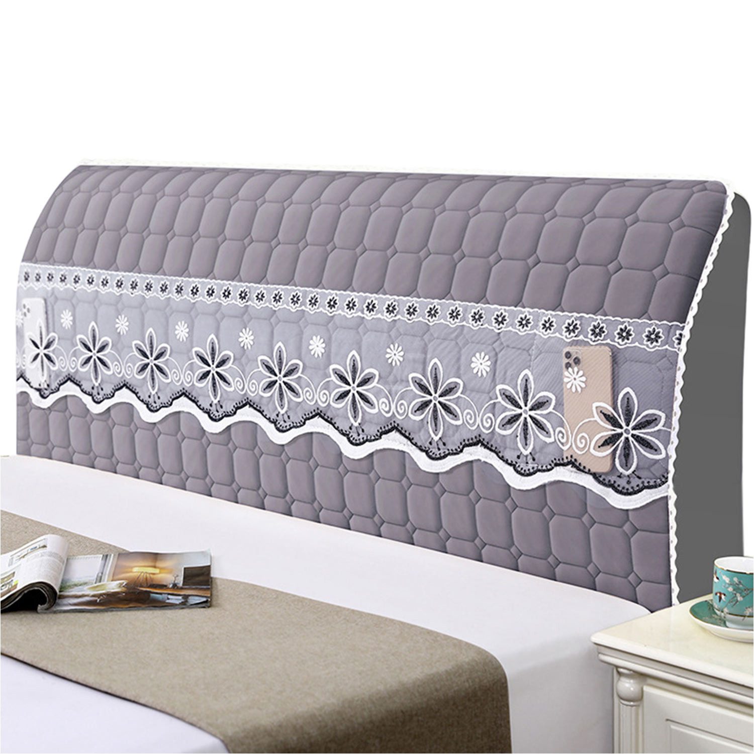 Refttenw Betthusse Bettkopfteil Hussen Kopfteil Bezug 150-220cm Staubdichte