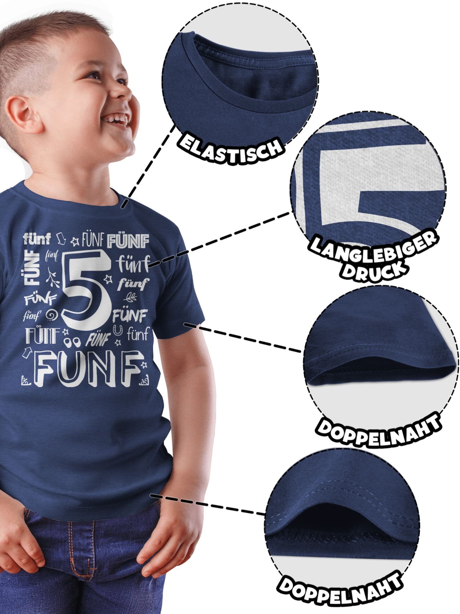 Shirtracer T-Shirt Fünfter Zahlen (1-tlg) 5. Geburtstag
