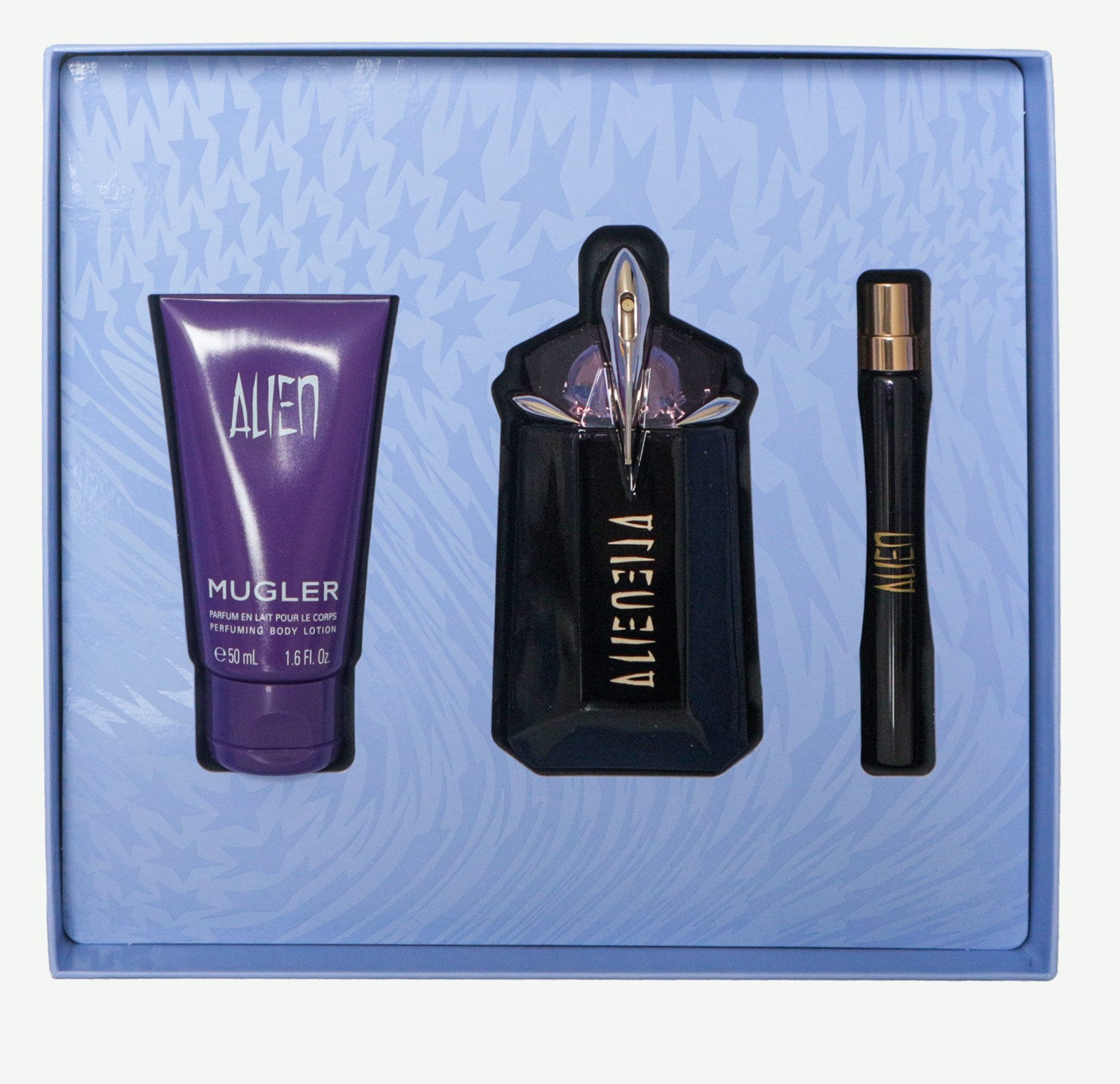 Thierry Mugler Duft-Set ALIEN, 3-tlg., Gesschenkst:EDP 60ml + Bodylotion 50ml + Travelsize EDP 10ml